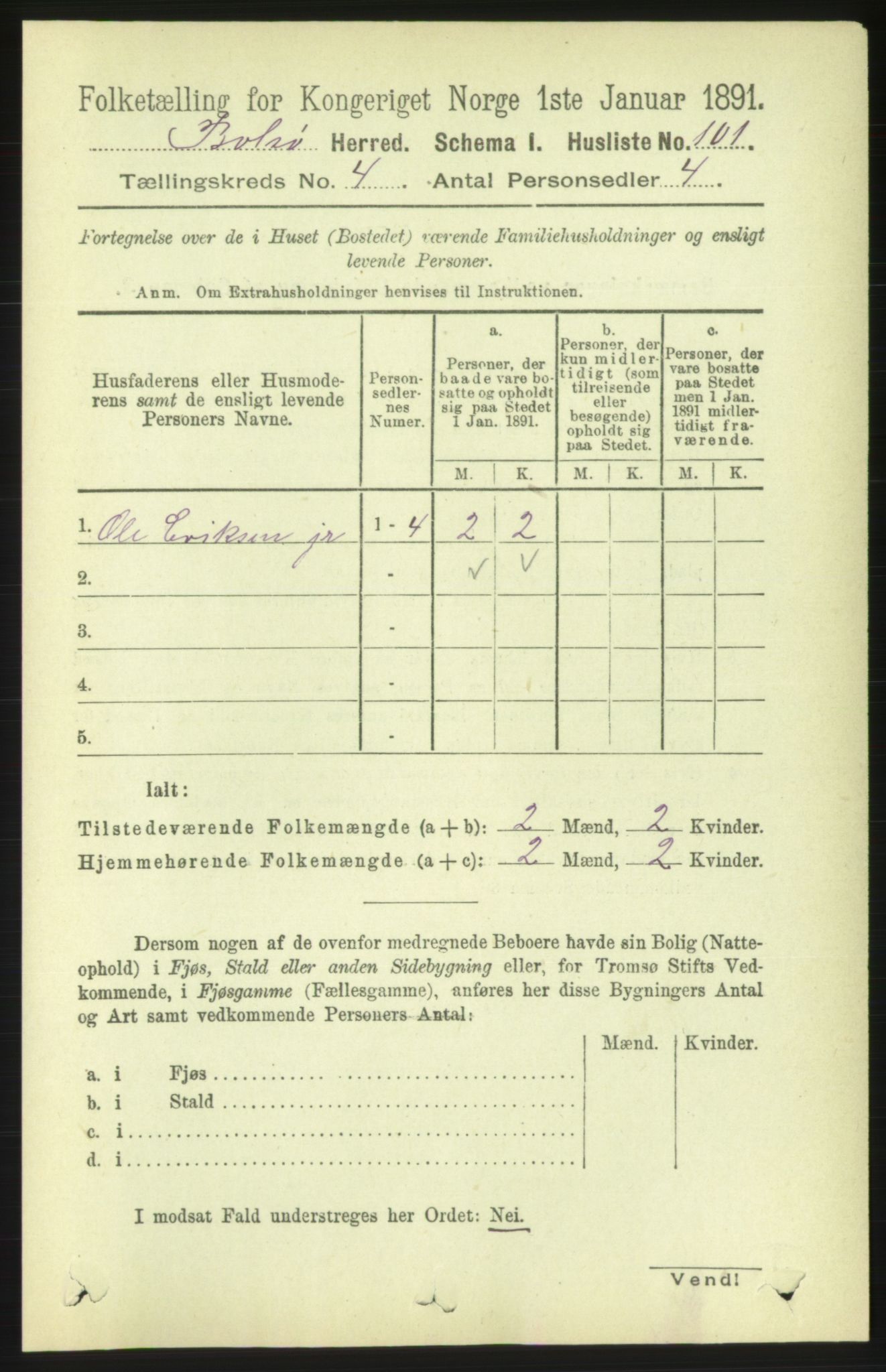 RA, 1891 census for 1544 Bolsøy, 1891, p. 2398