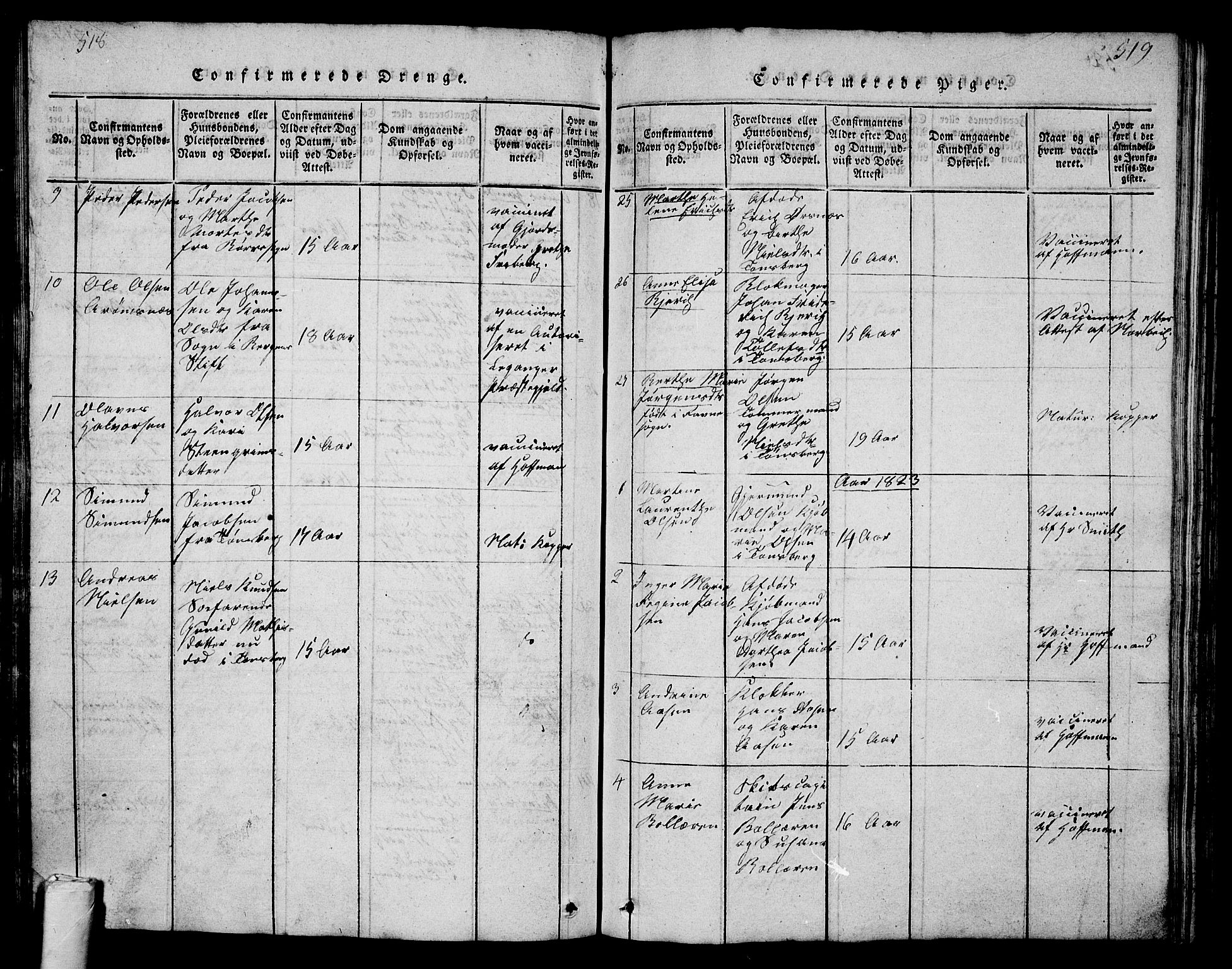 Tønsberg kirkebøker, AV/SAKO-A-330/G/Ga/L0001: Parish register (copy) no. 1, 1813-1826, p. 518-519