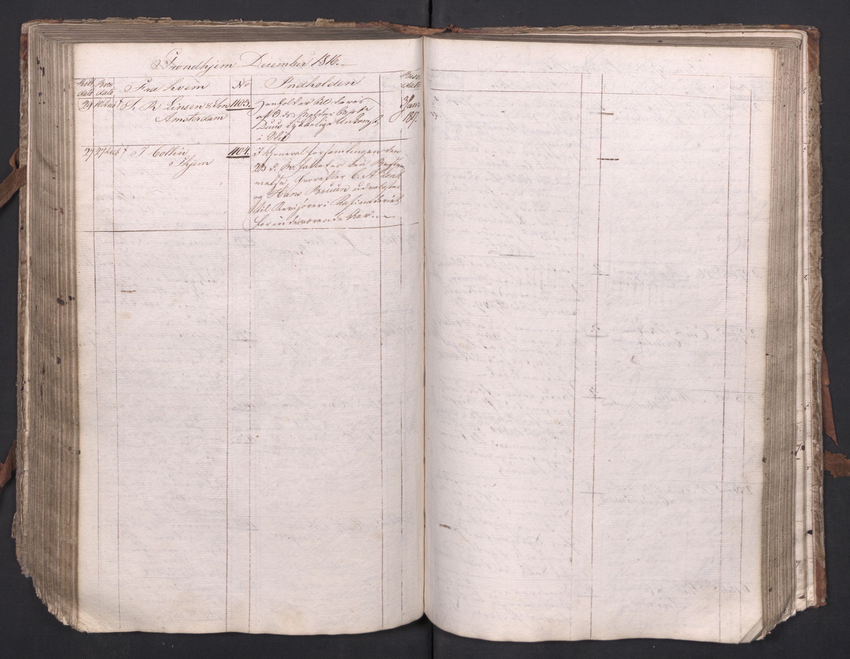 Hoë, Herman & Co, SAT/PA-0280/11/L0045: Brevekstraktbok, 1814-1818
