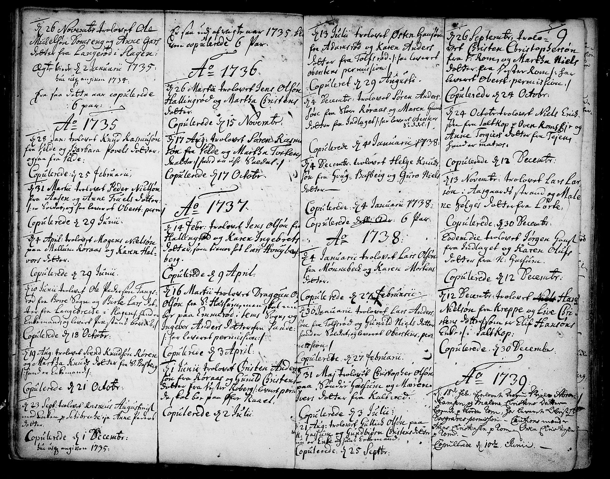 Sem kirkebøker, AV/SAKO-A-5/F/Fb/L0001: Parish register (official) no. II 1, 1702-1764, p. 9