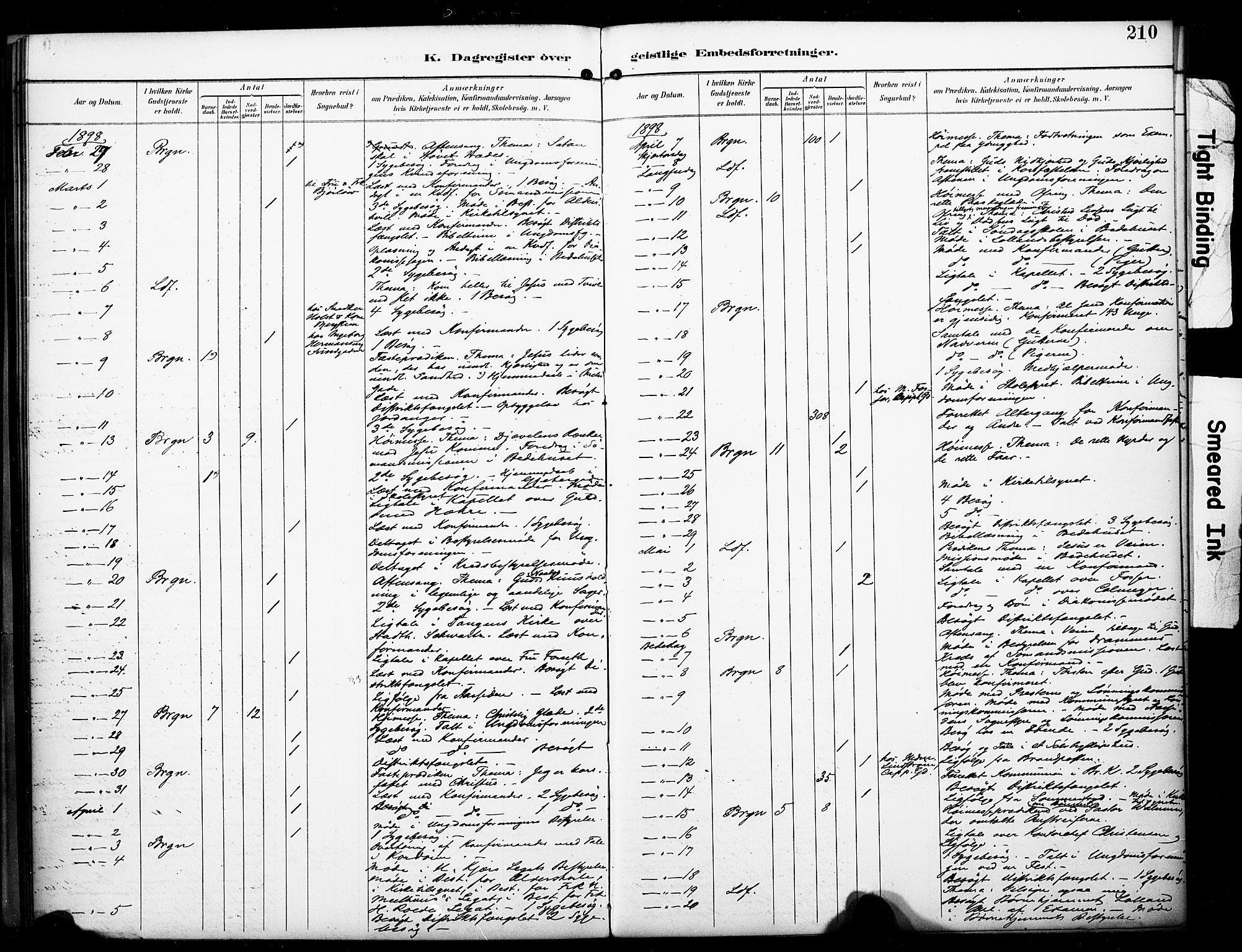 Bragernes kirkebøker, SAKO/A-6/F/Fc/L0006: Parish register (official) no. III 6, 1888-1899, p. 210