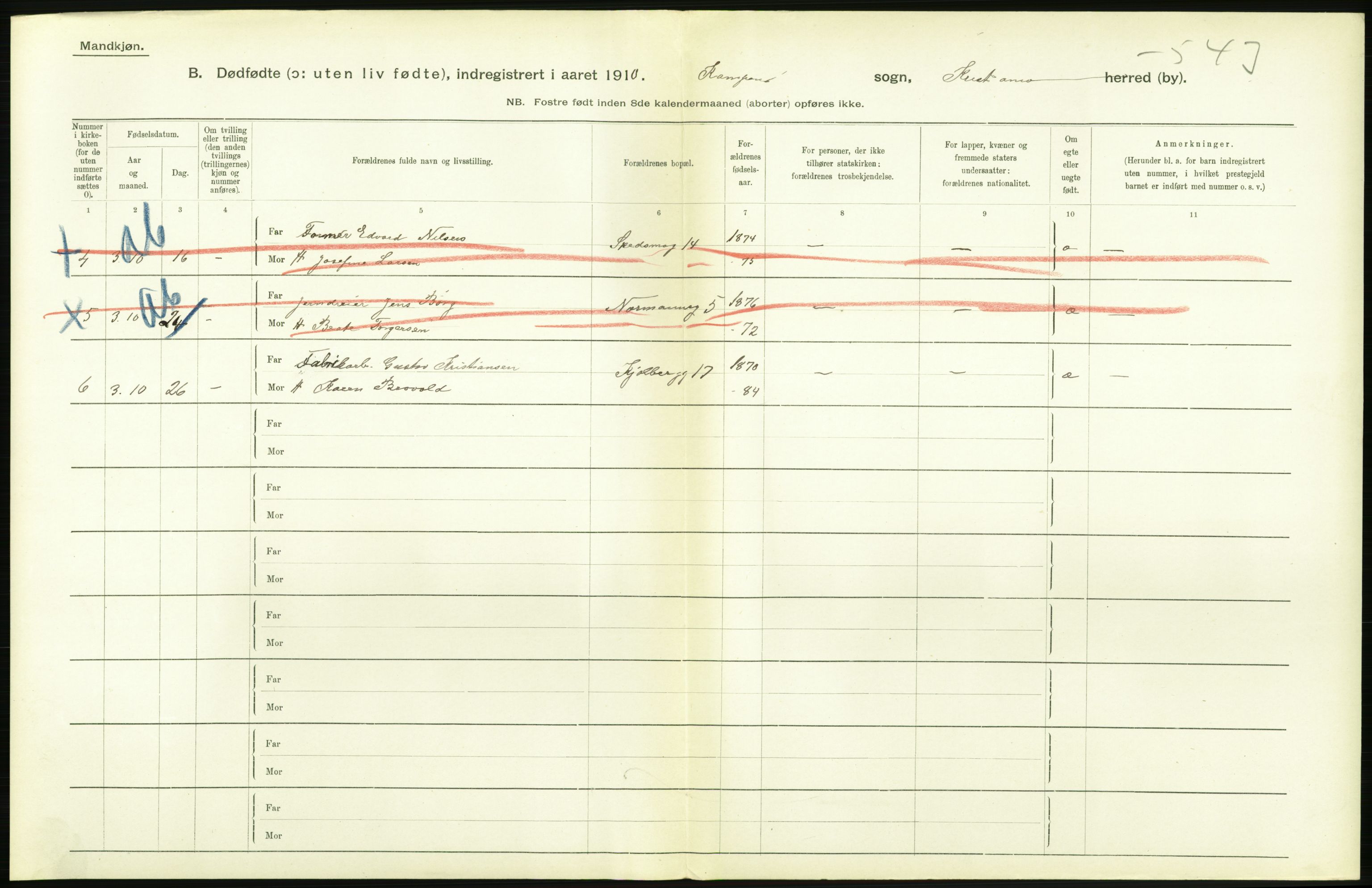 Statistisk sentralbyrå, Sosiodemografiske emner, Befolkning, RA/S-2228/D/Df/Dfa/Dfah/L0009: Kristiania: Gifte og dødfødte., 1910, p. 794