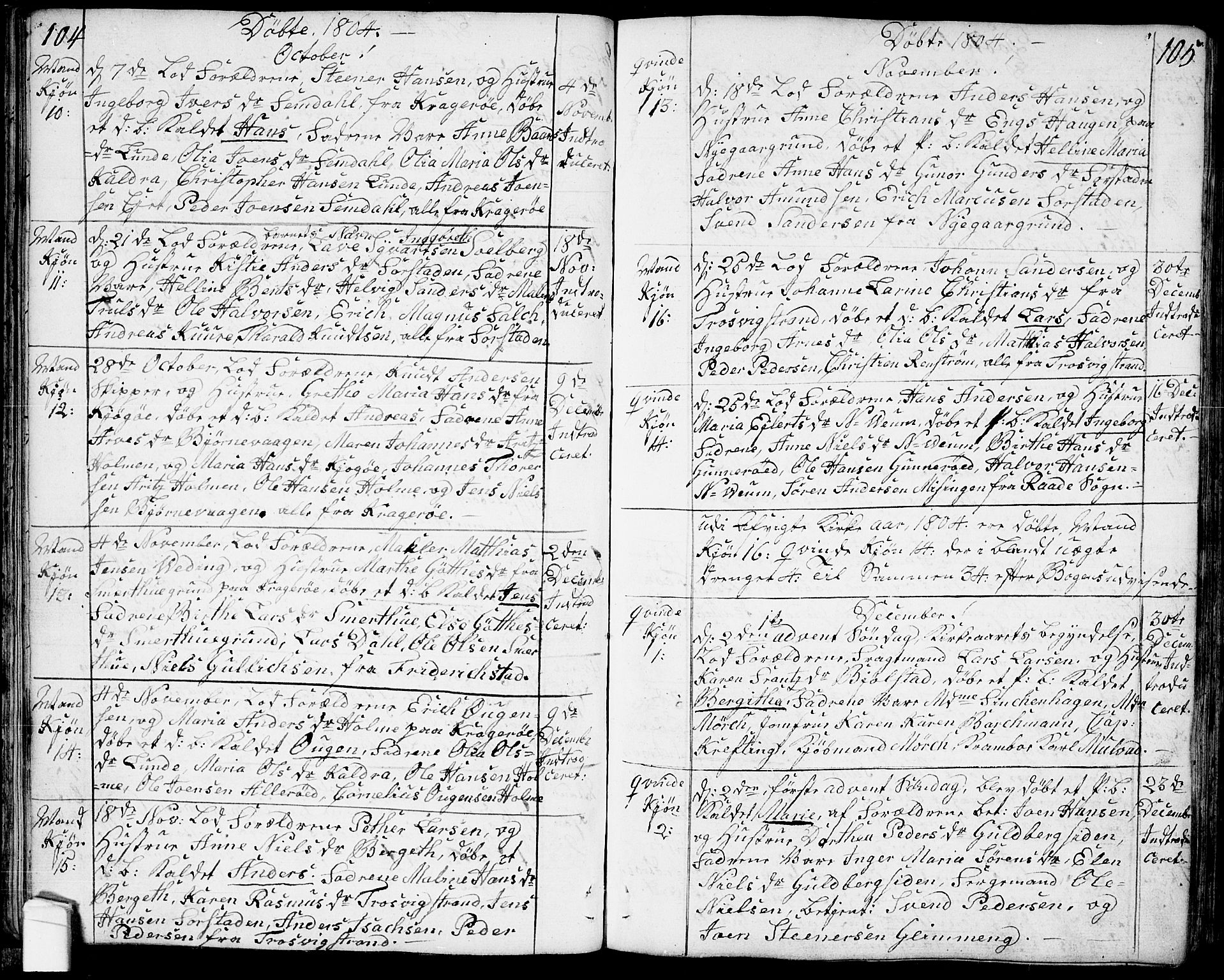 Glemmen prestekontor Kirkebøker, SAO/A-10908/F/Fa/L0003: Parish register (official) no. 3, 1803-1815, p. 104-105