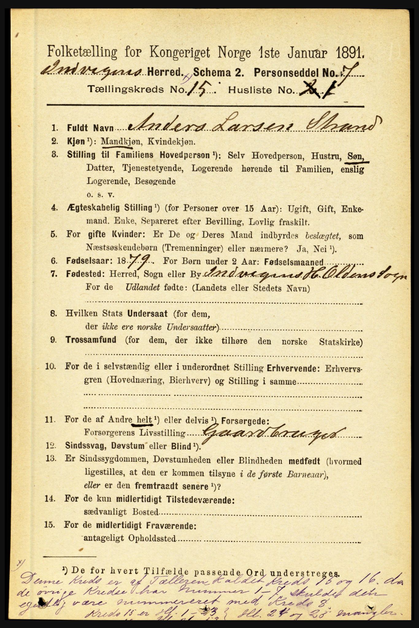 RA, 1891 census for 1447 Innvik, 1891, p. 3233