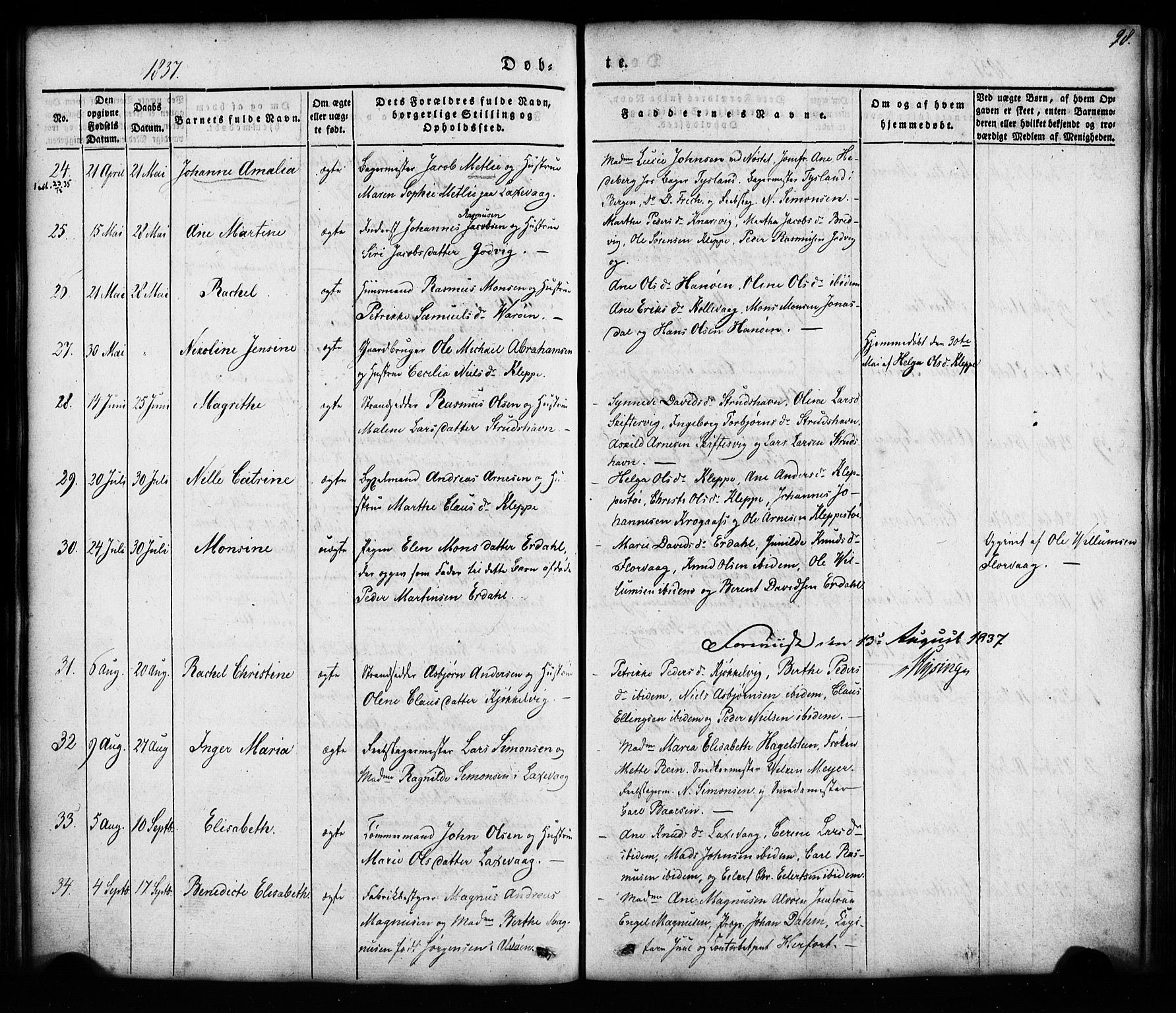 Askøy Sokneprestembete, SAB/A-74101/H/Ha/Haa/Haaa/L0005: Parish register (official) no. A 5, 1836-1852, p. 98
