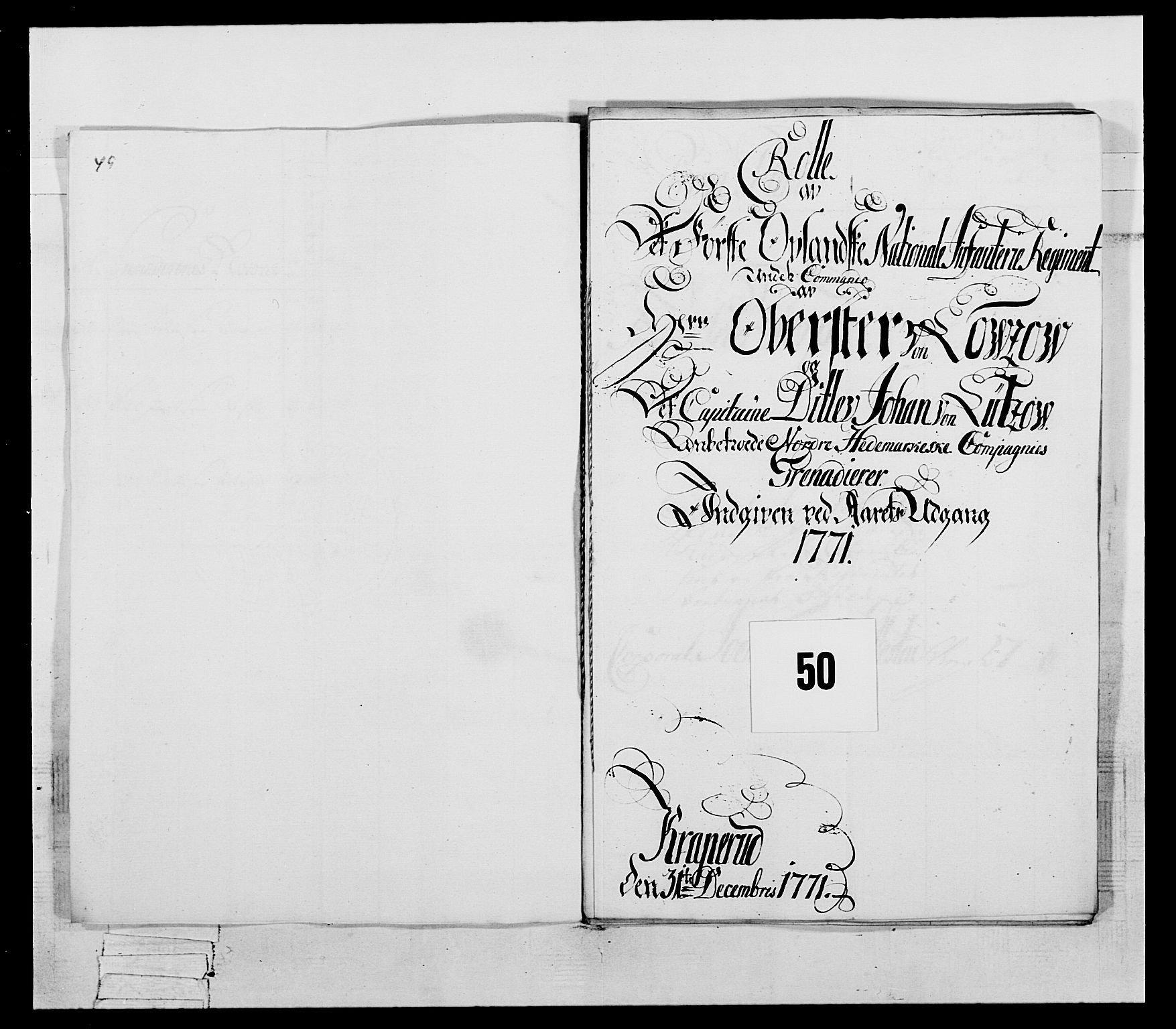 Generalitets- og kommissariatskollegiet, Det kongelige norske kommissariatskollegium, AV/RA-EA-5420/E/Eh/L0057: 1. Opplandske nasjonale infanteriregiment, 1769-1771, p. 637