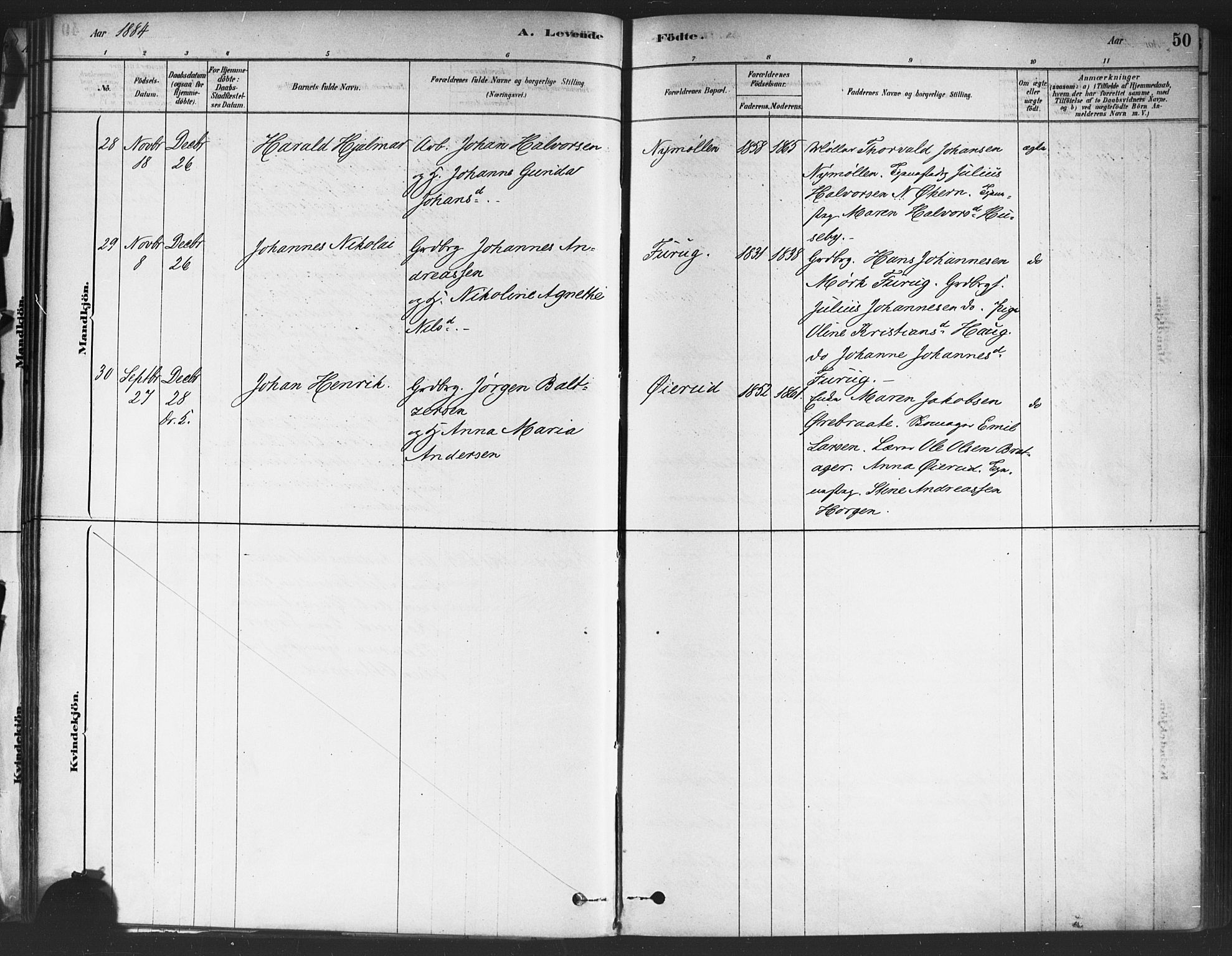 Drøbak prestekontor Kirkebøker, AV/SAO-A-10142a/F/Fc/L0002: Parish register (official) no. III 2, 1878-1891, p. 50