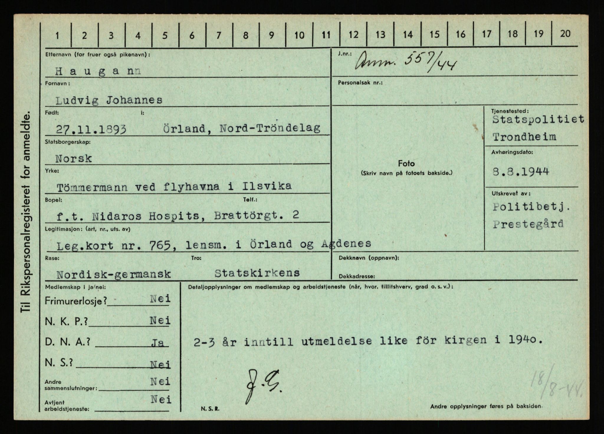 Statspolitiet - Hovedkontoret / Osloavdelingen, AV/RA-S-1329/C/Ca/L0006: Hanche - Hokstvedt, 1943-1945, p. 2221