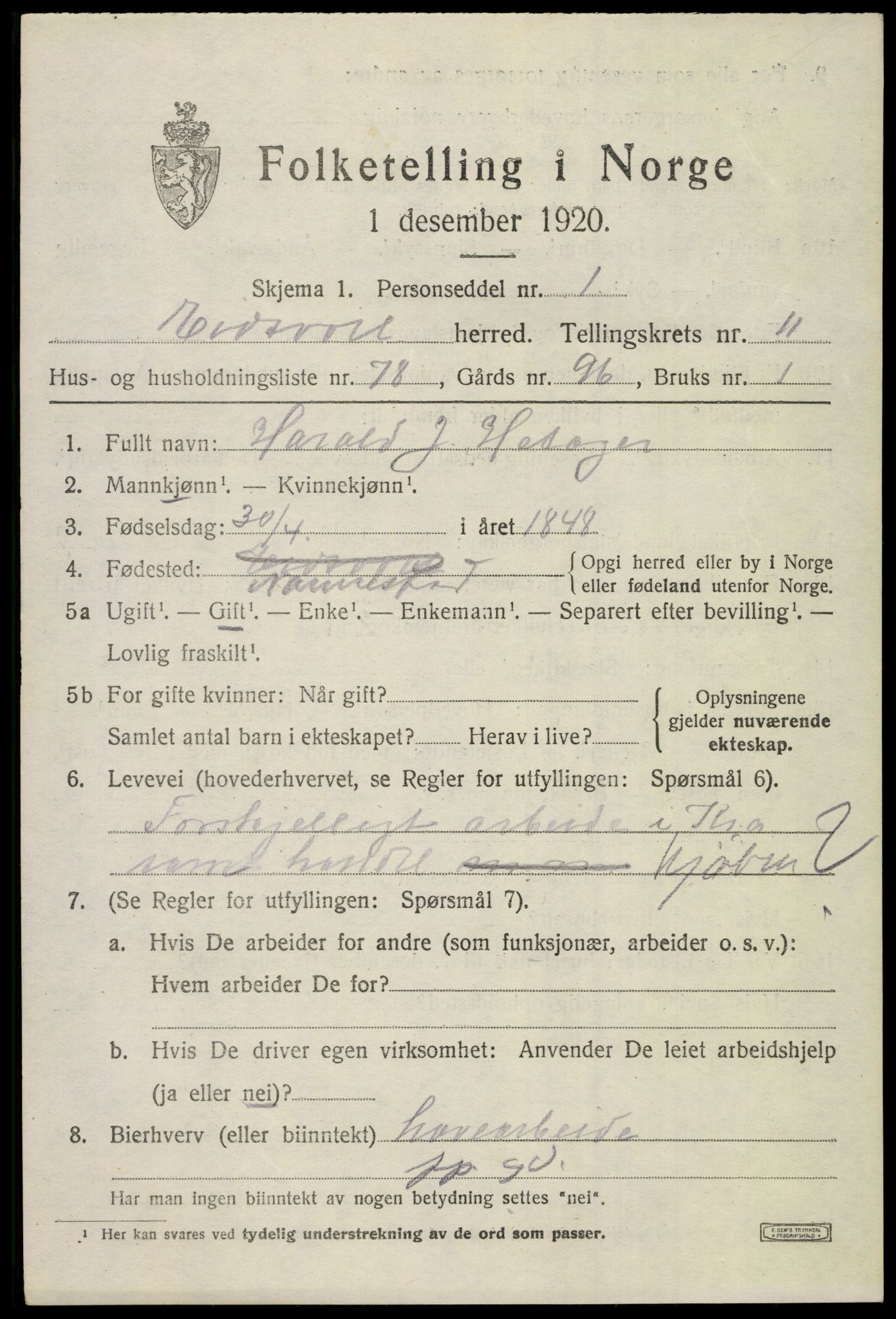 SAO, 1920 census for Eidsvoll, 1920, p. 18079