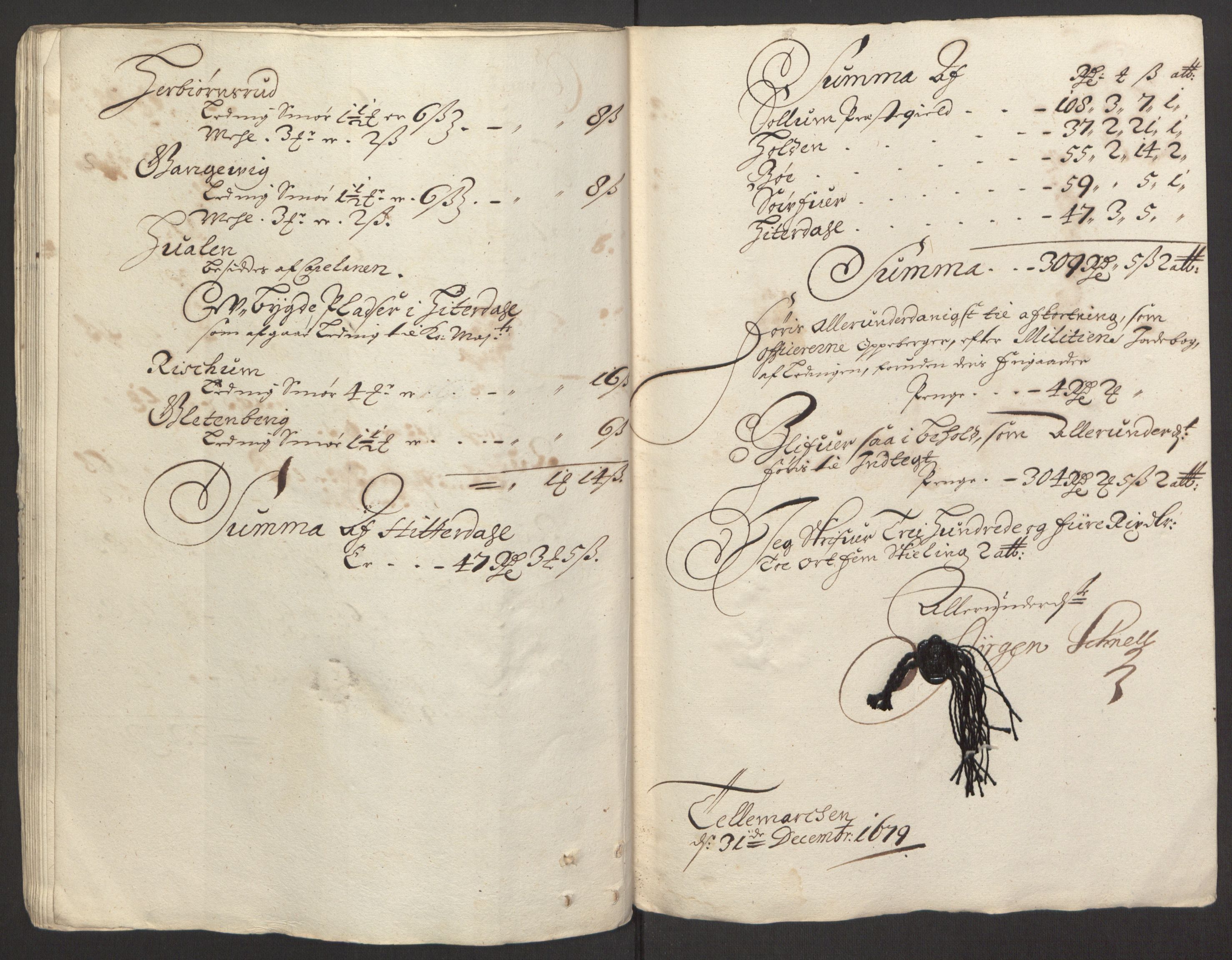 Rentekammeret inntil 1814, Reviderte regnskaper, Fogderegnskap, RA/EA-4092/R35/L2072: Fogderegnskap Øvre og Nedre Telemark, 1679, p. 32