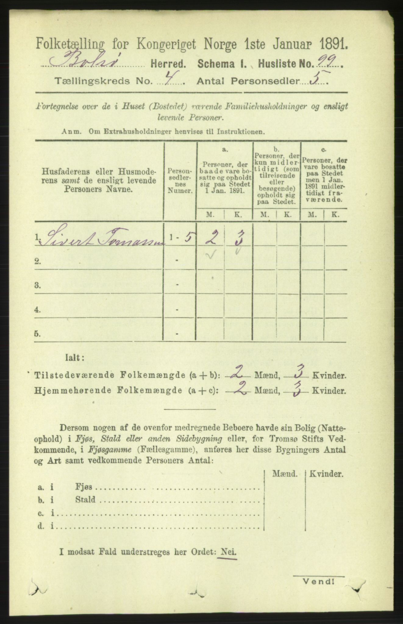 RA, 1891 census for 1544 Bolsøy, 1891, p. 2396