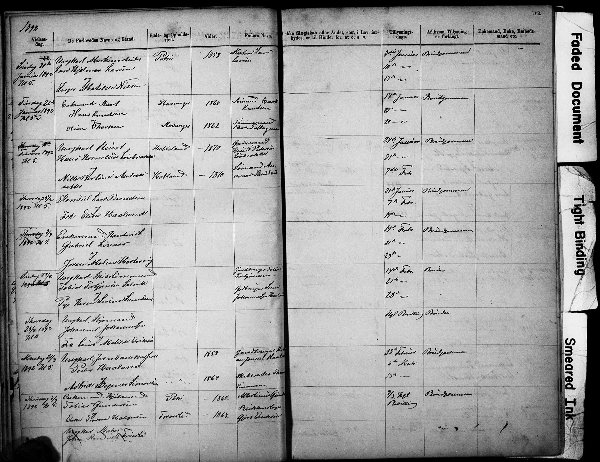Domkirken sokneprestkontor, SAST/A-101812/001/30/30BB/L0014: Parish register (copy) no. B 14, 1875-1902, p. 112