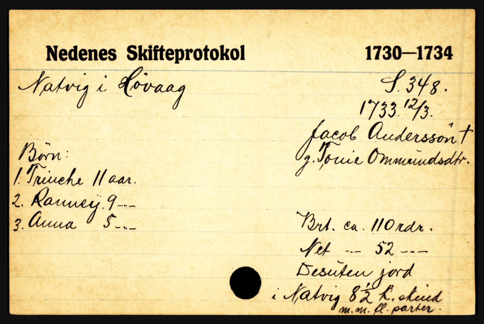 Nedenes sorenskriveri før 1824, AV/SAK-1221-0007/H, p. 21245