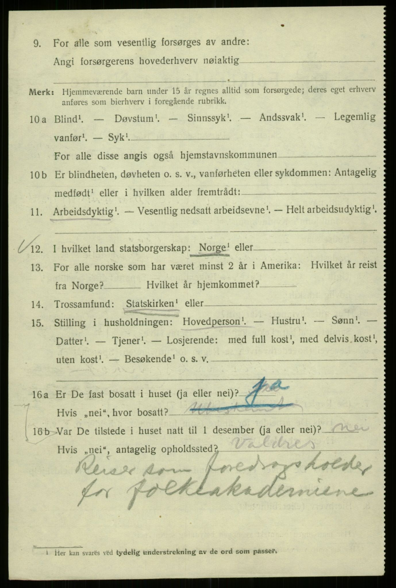 SAB, 1920 census for Bergen, 1920, p. 197323