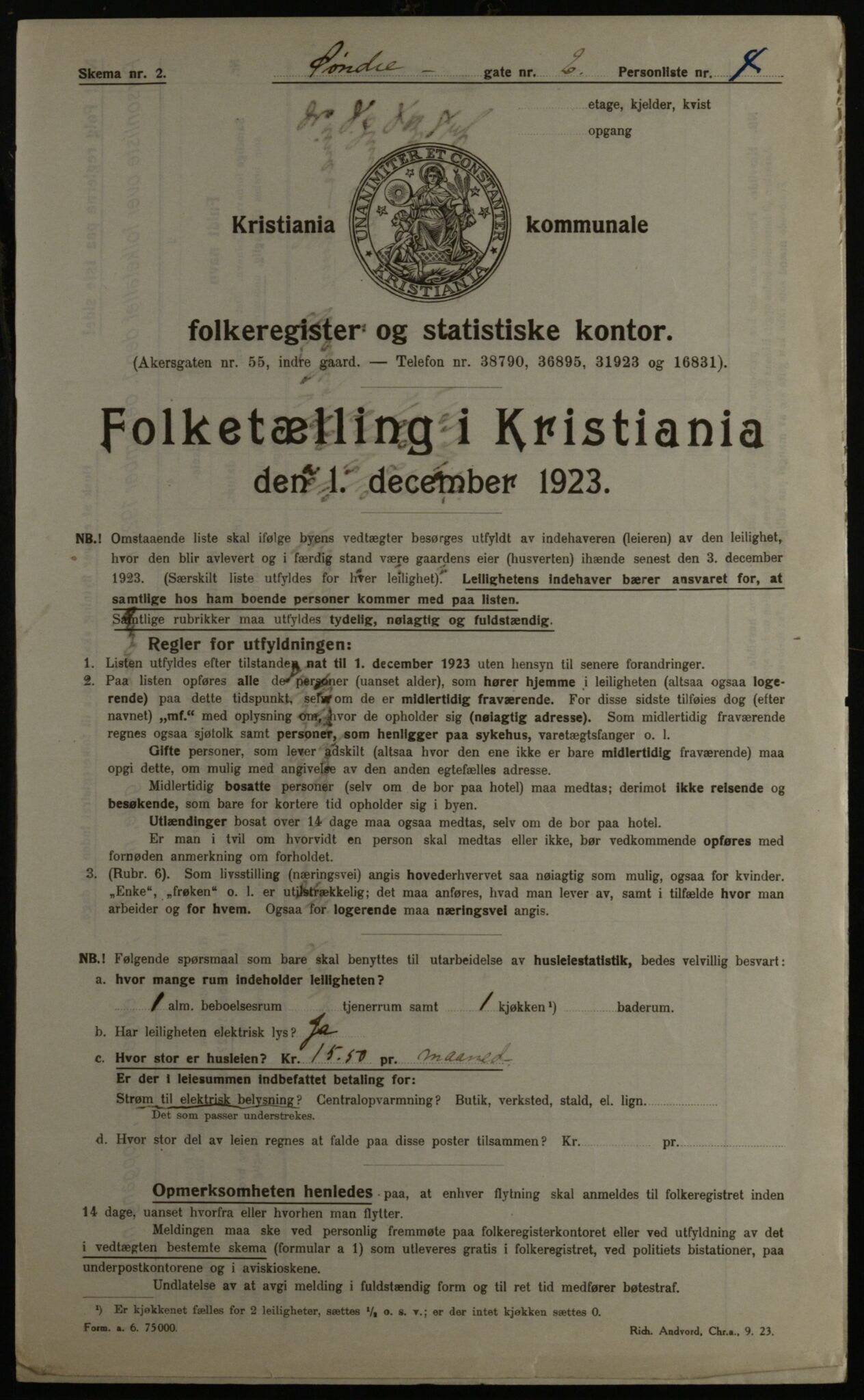 OBA, Municipal Census 1923 for Kristiania, 1923, p. 117741