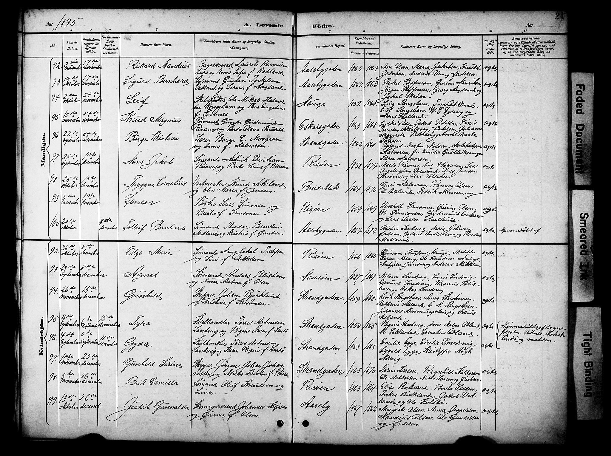 Haugesund sokneprestkontor, SAST/A -101863/H/Ha/Hab/L0005: Parish register (copy) no. B 5, 1894-1908, p. 21