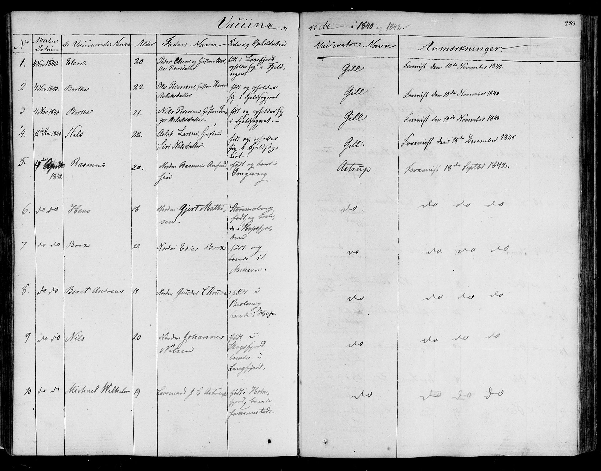 Lebesby sokneprestkontor, SATØ/S-1353/H/Ha/L0003kirke: Parish register (official) no. 3, 1833-1852, p. 283