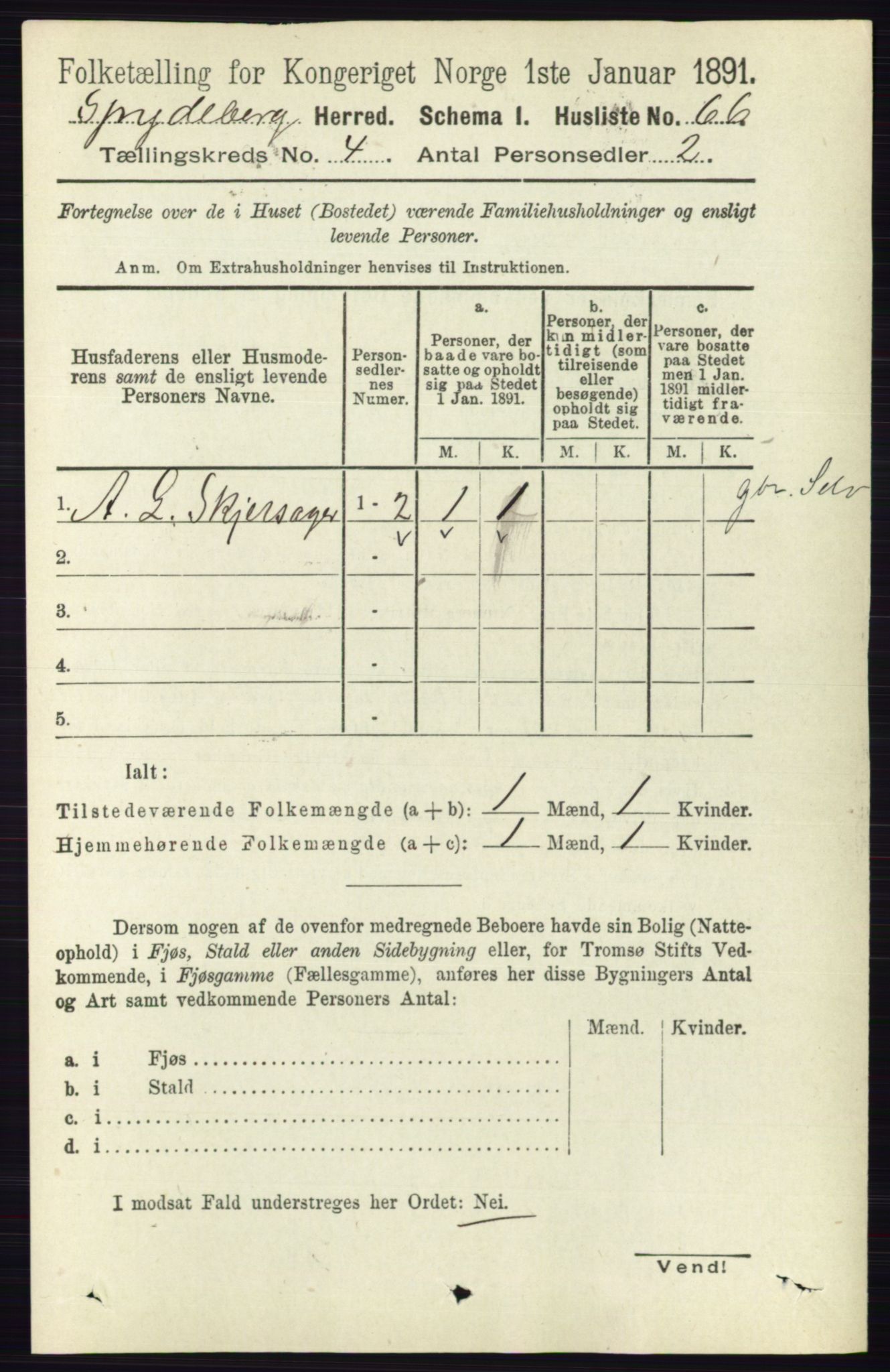 RA, 1891 census for 0123 Spydeberg, 1891, p. 1918