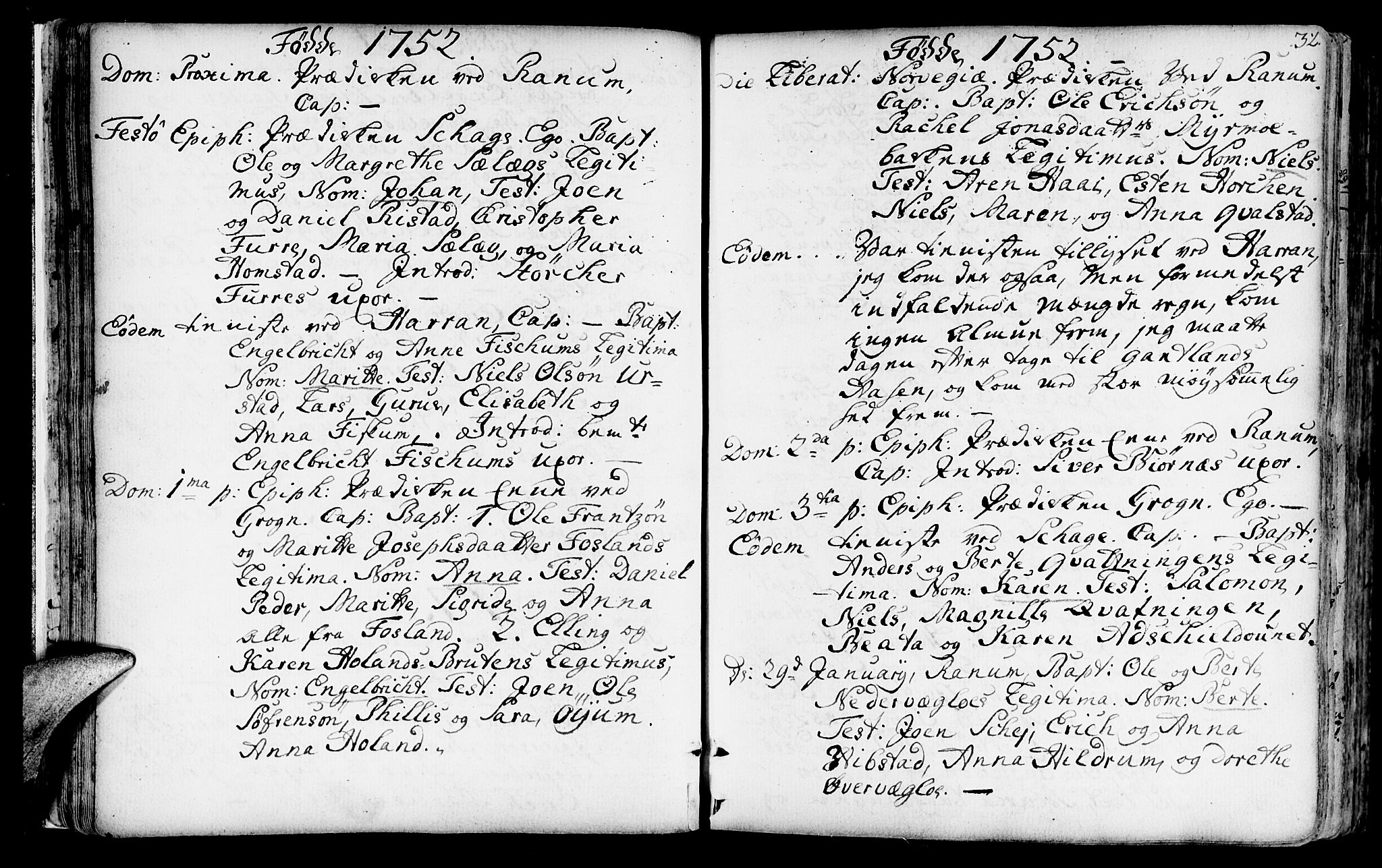 Ministerialprotokoller, klokkerbøker og fødselsregistre - Nord-Trøndelag, SAT/A-1458/764/L0542: Parish register (official) no. 764A02, 1748-1779, p. 32