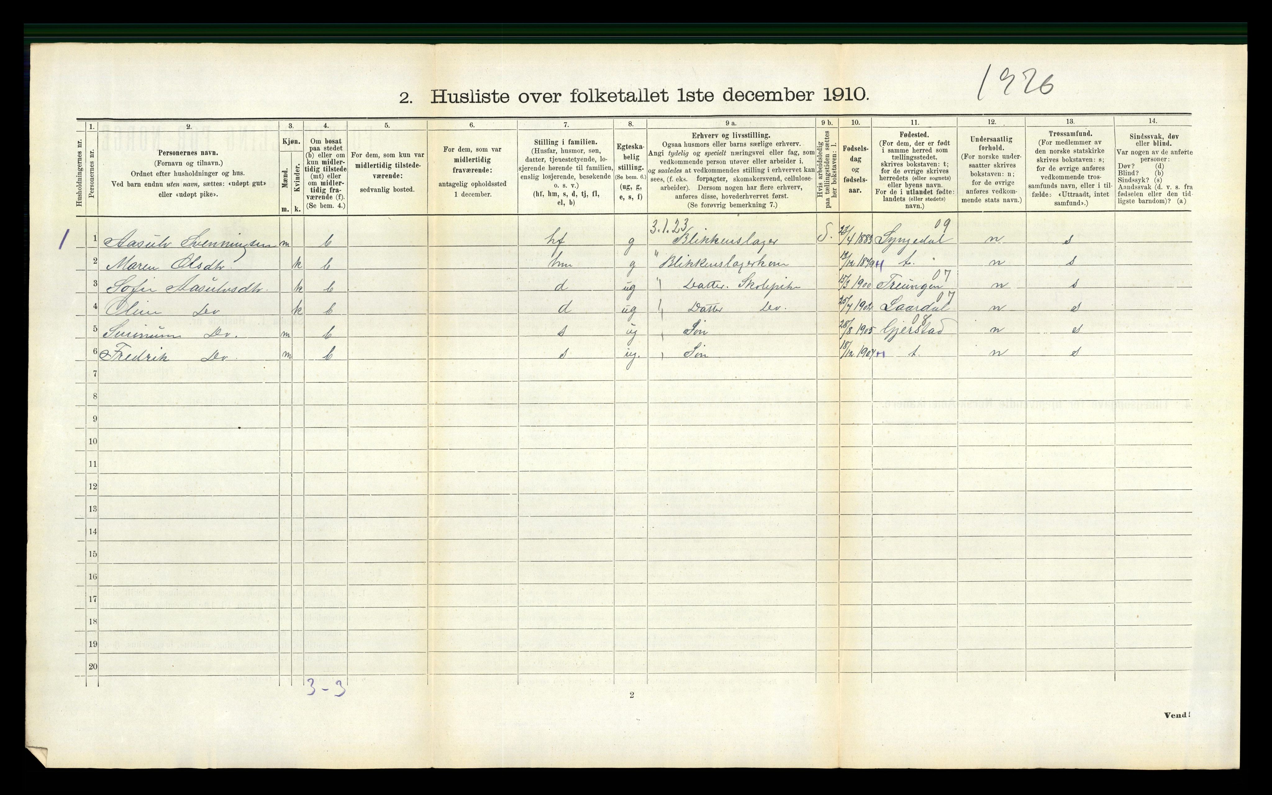 RA, 1910 census for Holt, 1910, p. 499