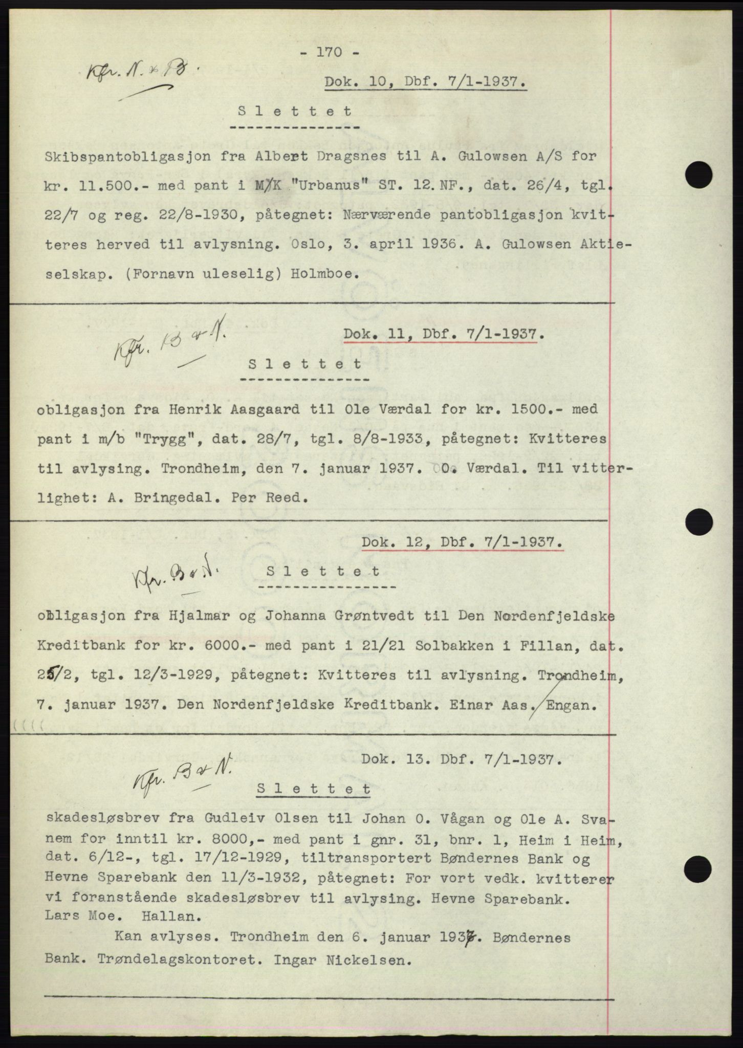 Hitra sorenskriveri, AV/SAT-A-0018/2/2C/2Ca: Mortgage book no. C1, 1936-1945, Diary no: : 11/1937