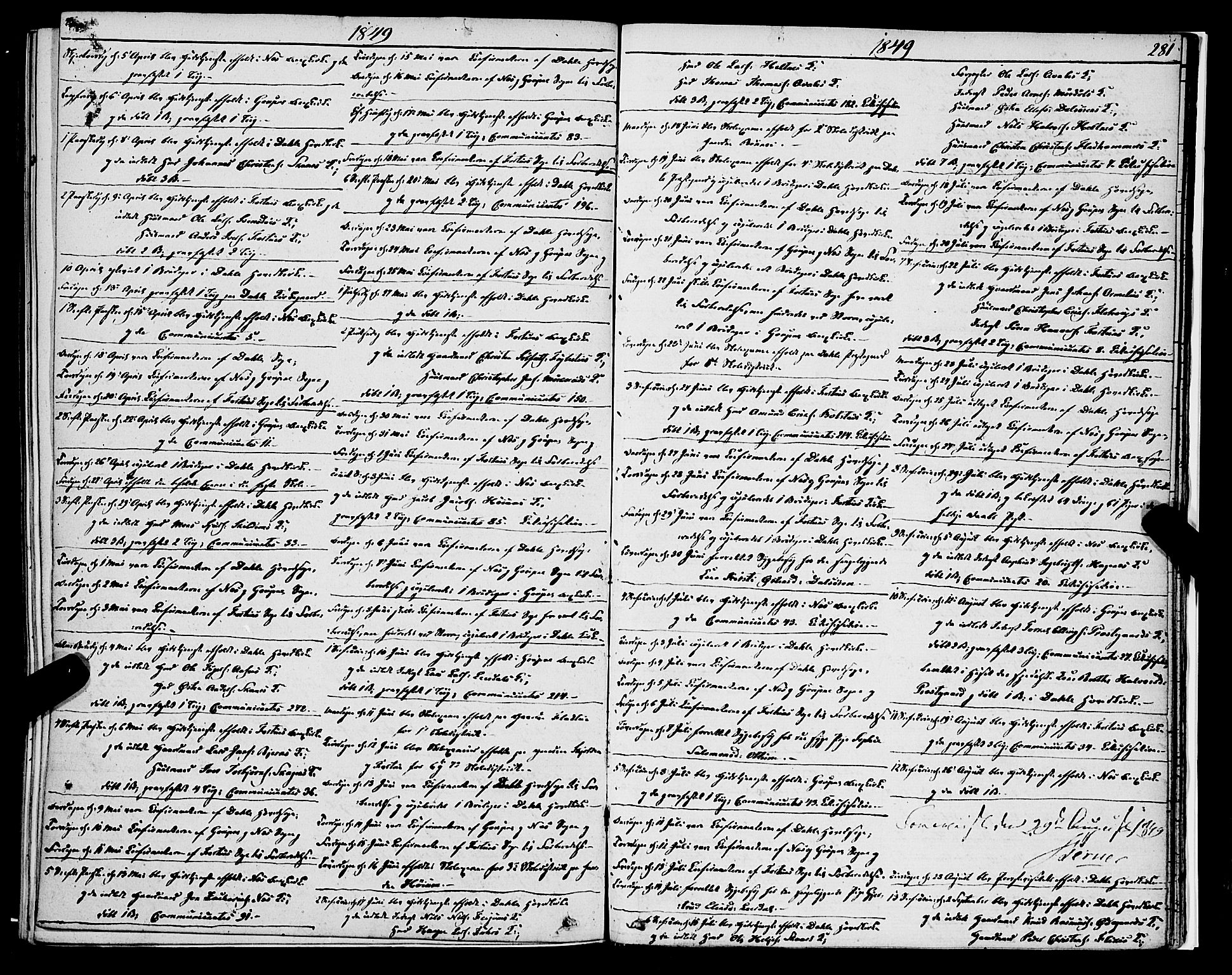 Luster sokneprestembete, AV/SAB-A-81101/H/Haa/Haaa/L0007: Parish register (official) no. A 7, 1849-1859, p. 281