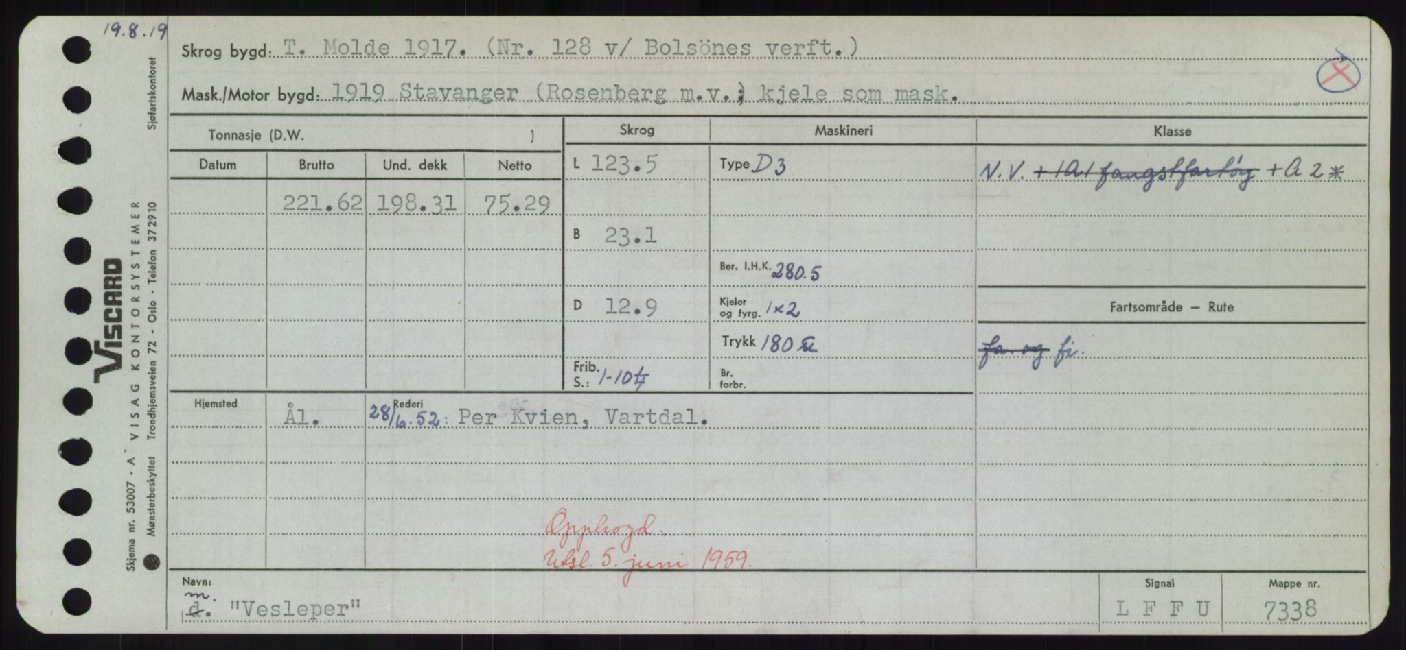 Sjøfartsdirektoratet med forløpere, Skipsmålingen, RA/S-1627/H/Hd/L0040: Fartøy, U-Ve, p. 635