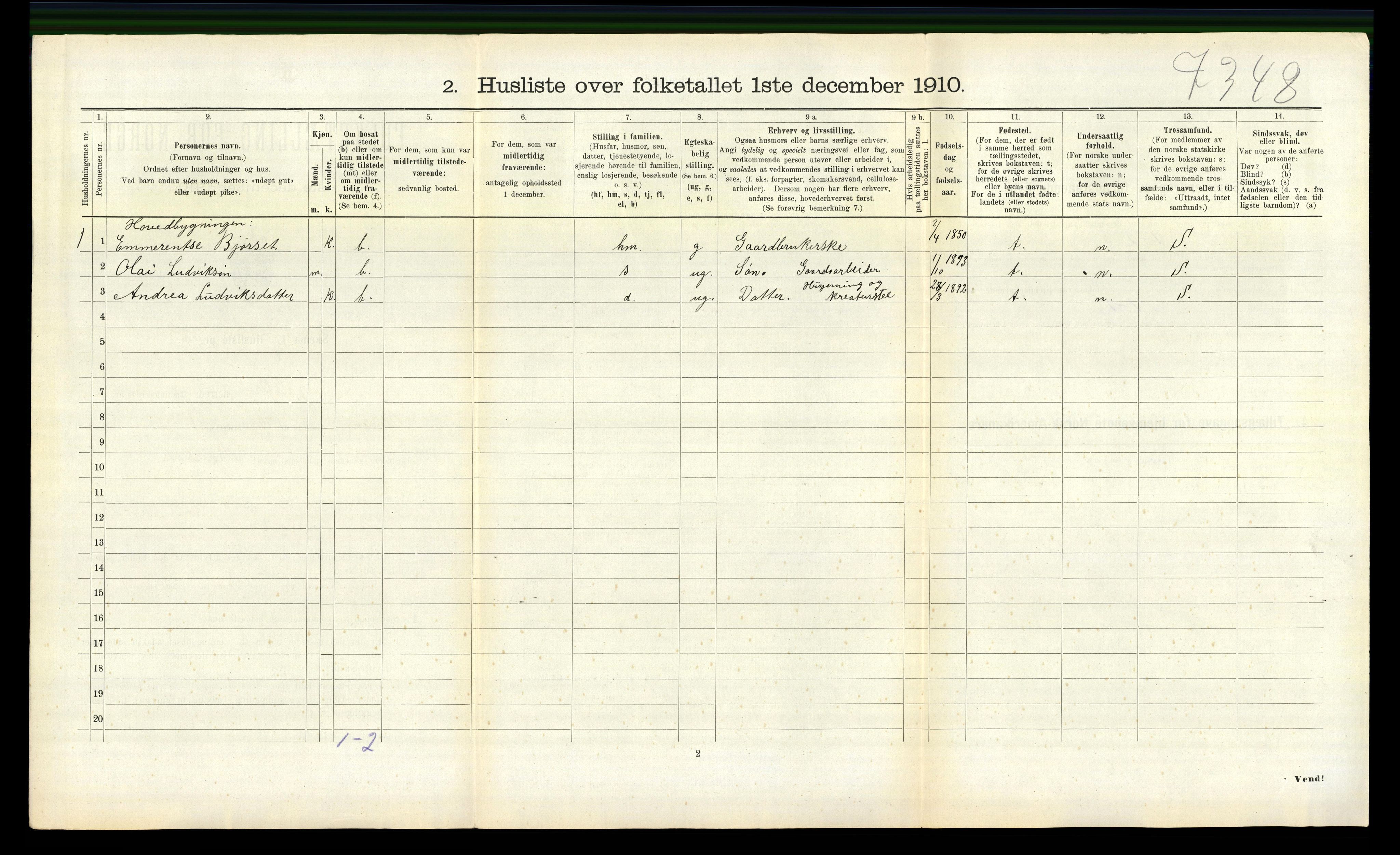 RA, 1910 census for Jølster, 1910, p. 379