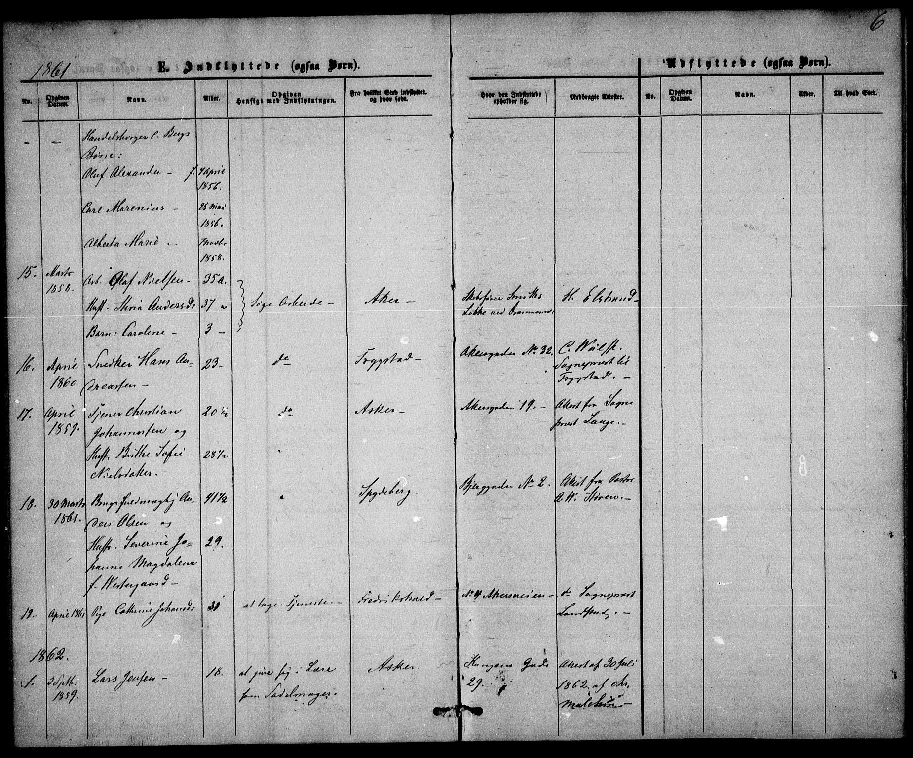 Trefoldighet prestekontor Kirkebøker, AV/SAO-A-10882/F/Fe/L0001: Parish register (official) no. V 1, 1858-1887, p. 6