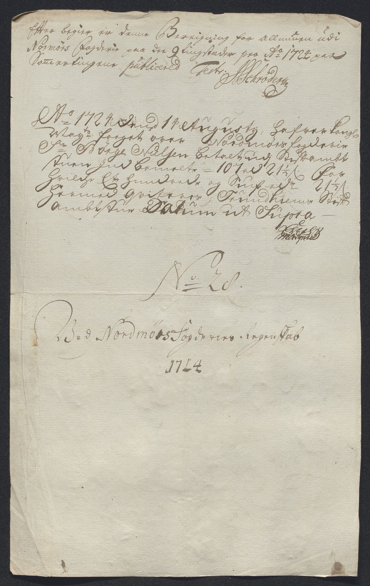 Rentekammeret inntil 1814, Reviderte regnskaper, Fogderegnskap, RA/EA-4092/R56/L3757: Fogderegnskap Nordmøre, 1724, p. 237