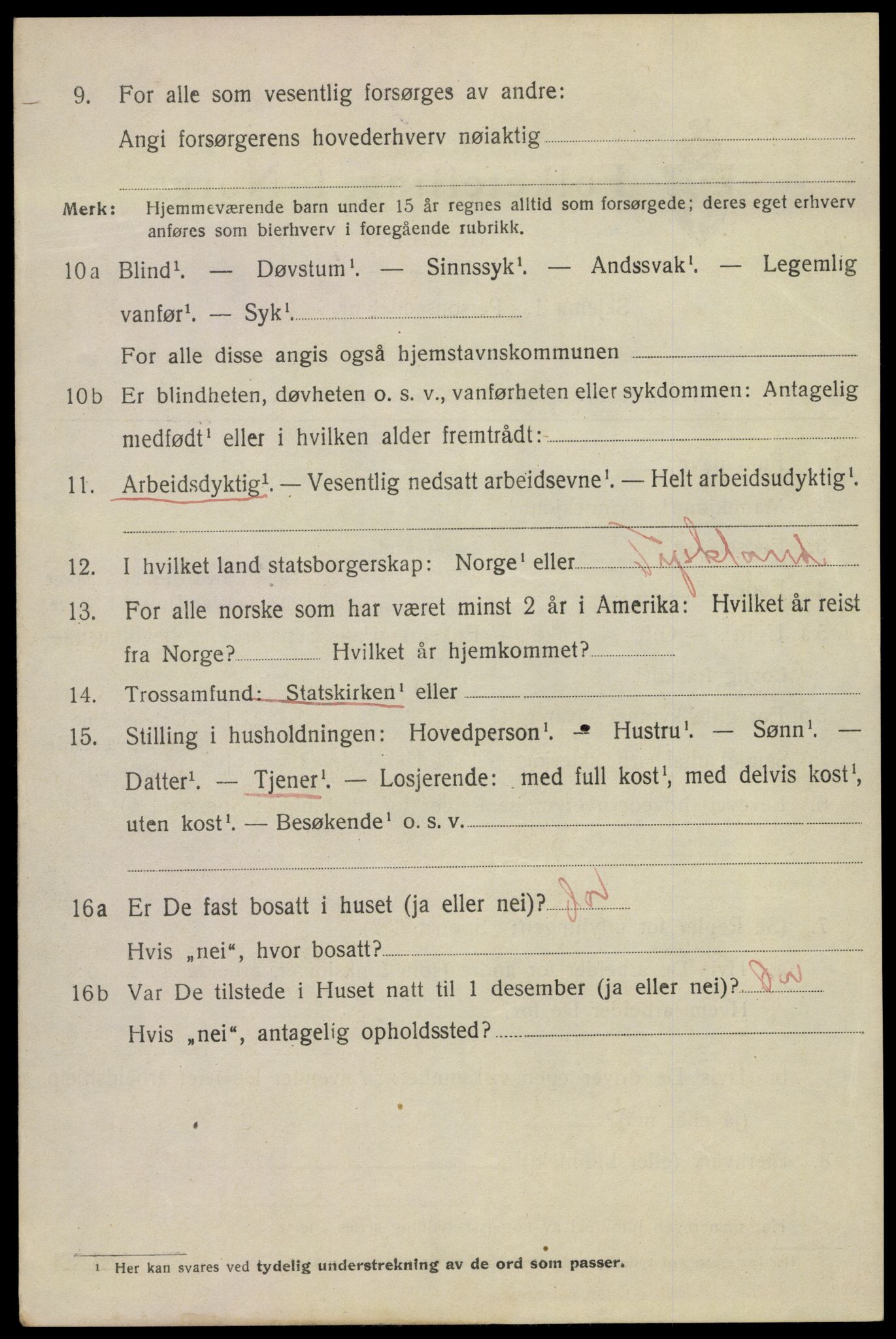 SAKO, 1920 census for Kragerø, 1920, p. 9706