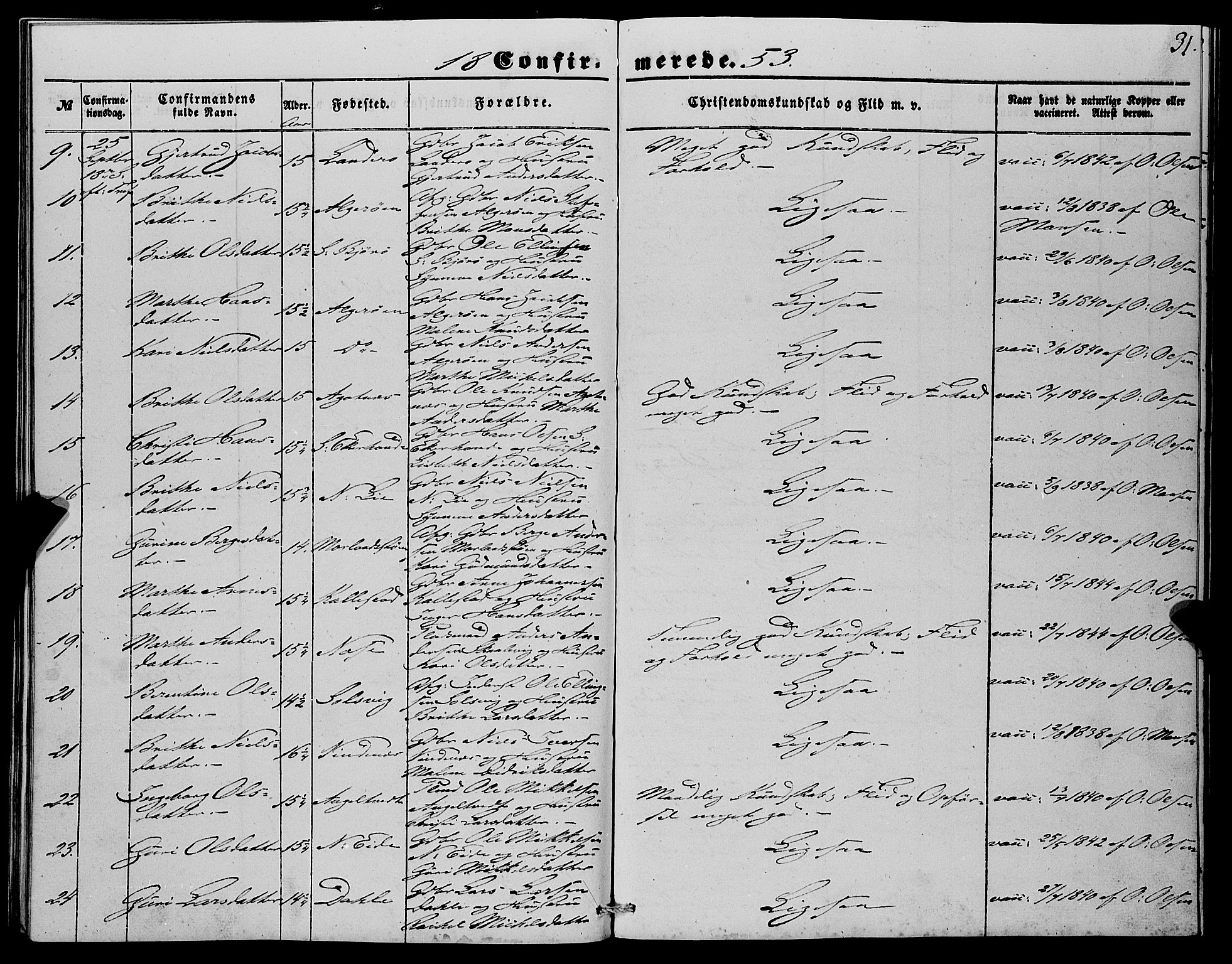 Fjell sokneprestembete, AV/SAB-A-75301/H/Haa: Parish register (official) no. A 4, 1851-1870, p. 31