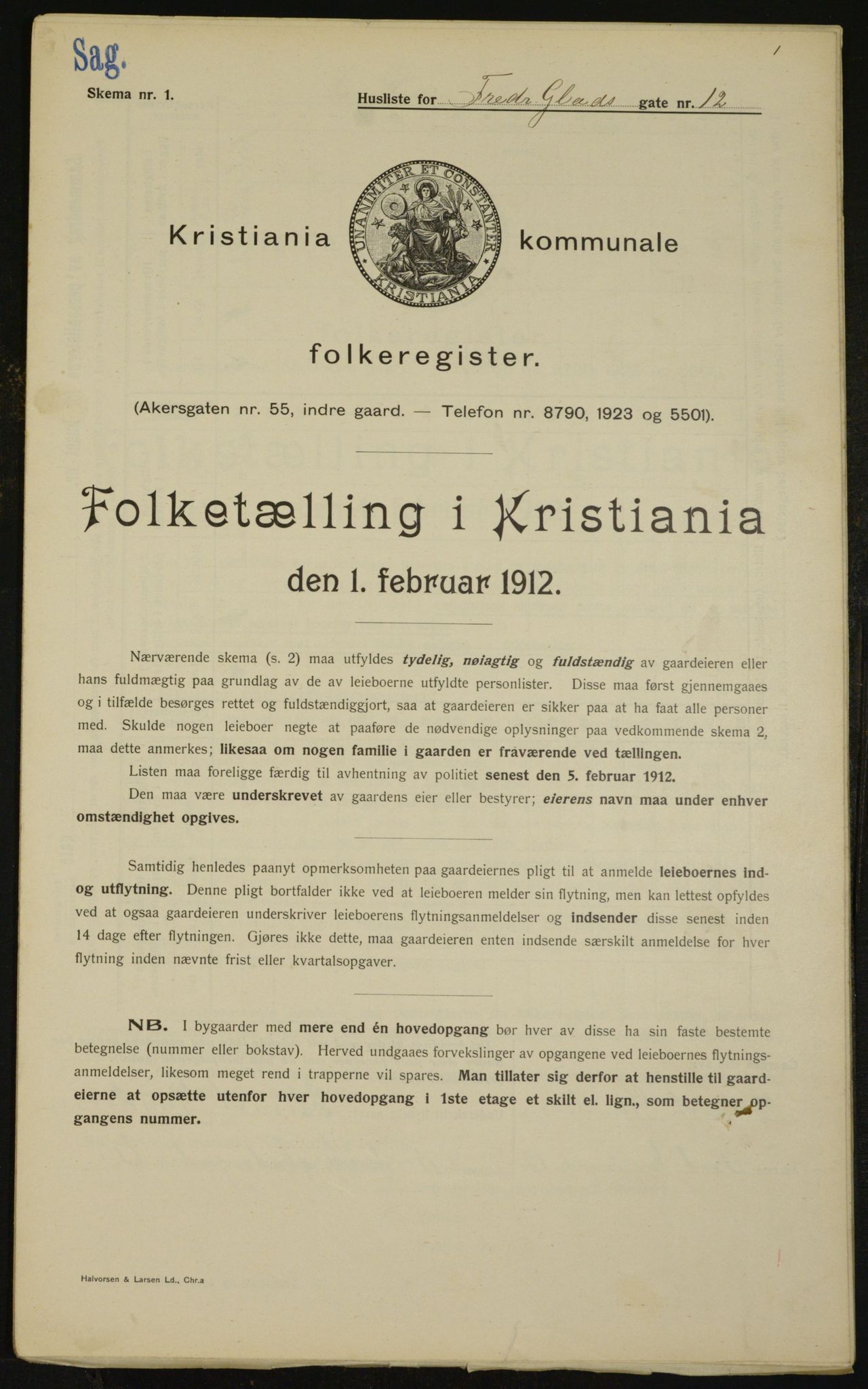 OBA, Municipal Census 1912 for Kristiania, 1912, p. 26568