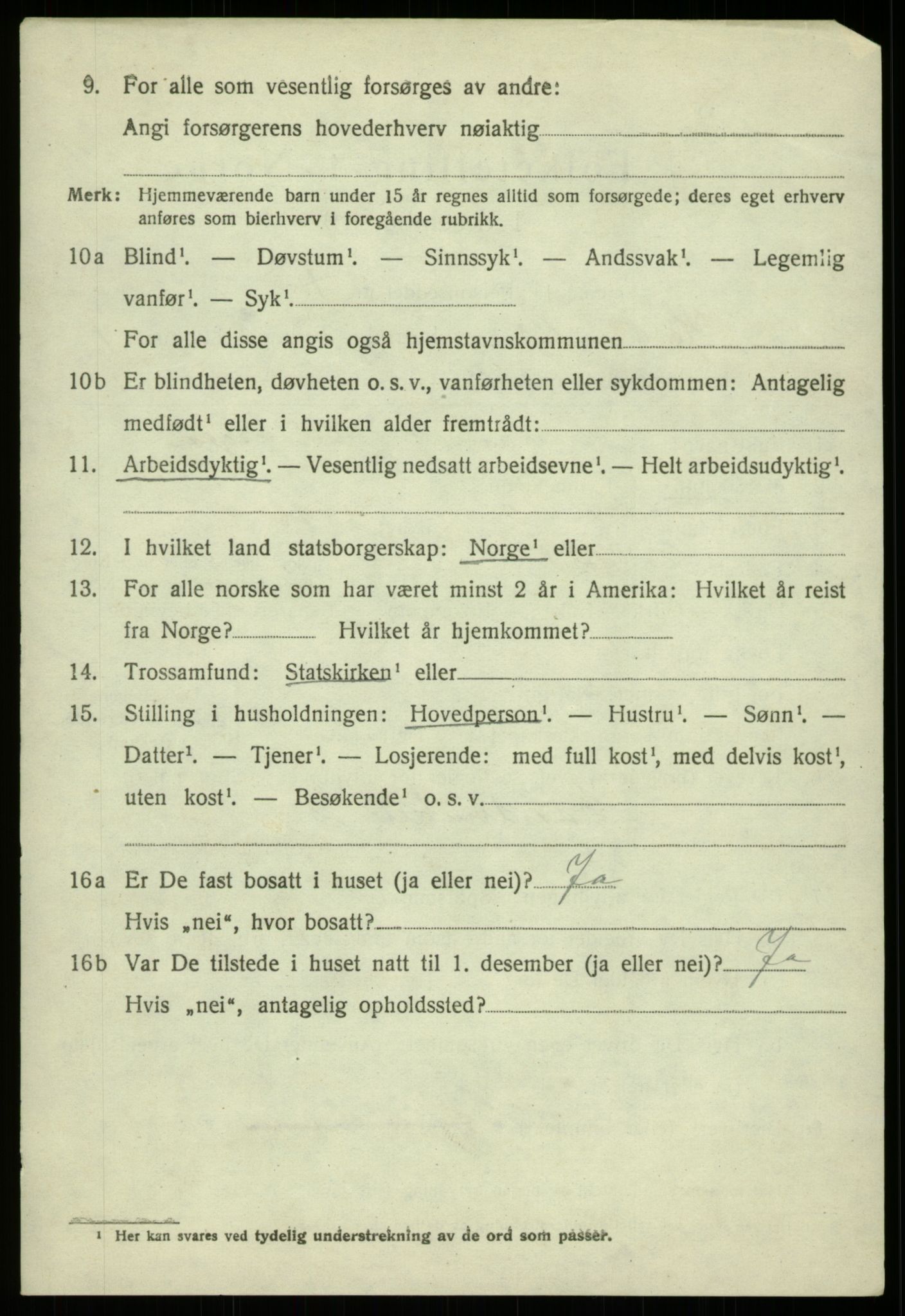 SAB, 1920 census for Os, 1920, p. 6055