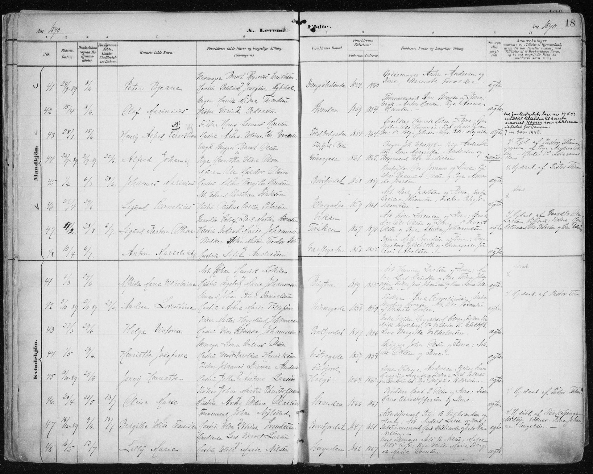 Tromsø sokneprestkontor/stiftsprosti/domprosti, SATØ/S-1343/G/Ga/L0015kirke: Parish register (official) no. 15, 1889-1899, p. 18