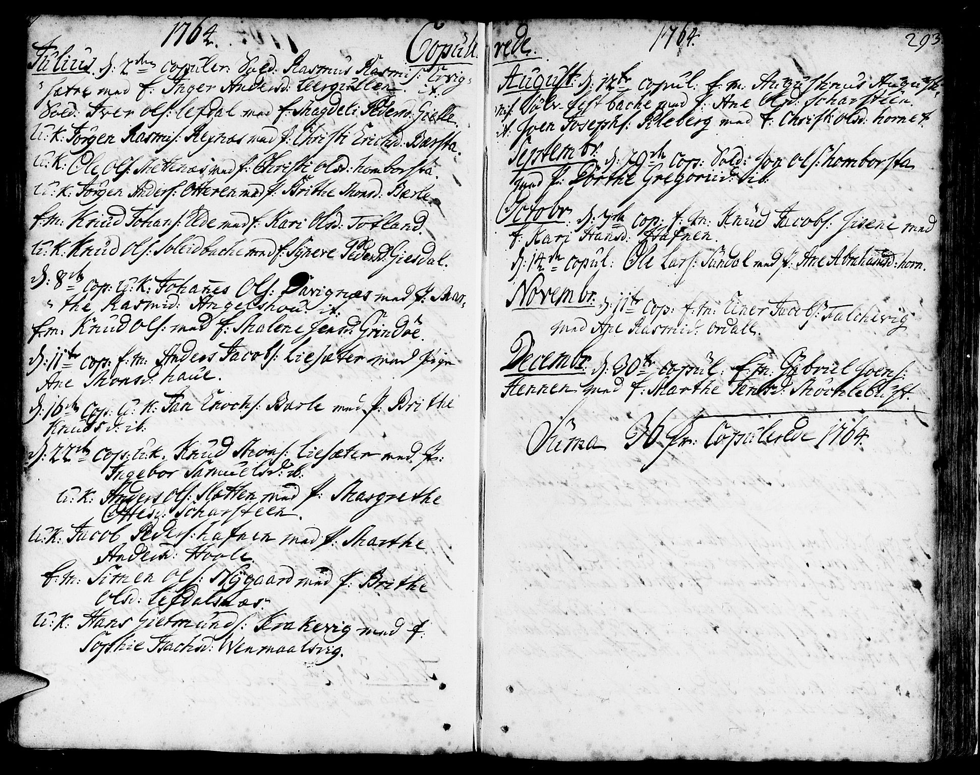 Davik sokneprestembete, SAB/A-79701/H/Haa/Haaa/L0002: Parish register (official) no. A 2, 1742-1816, p. 293