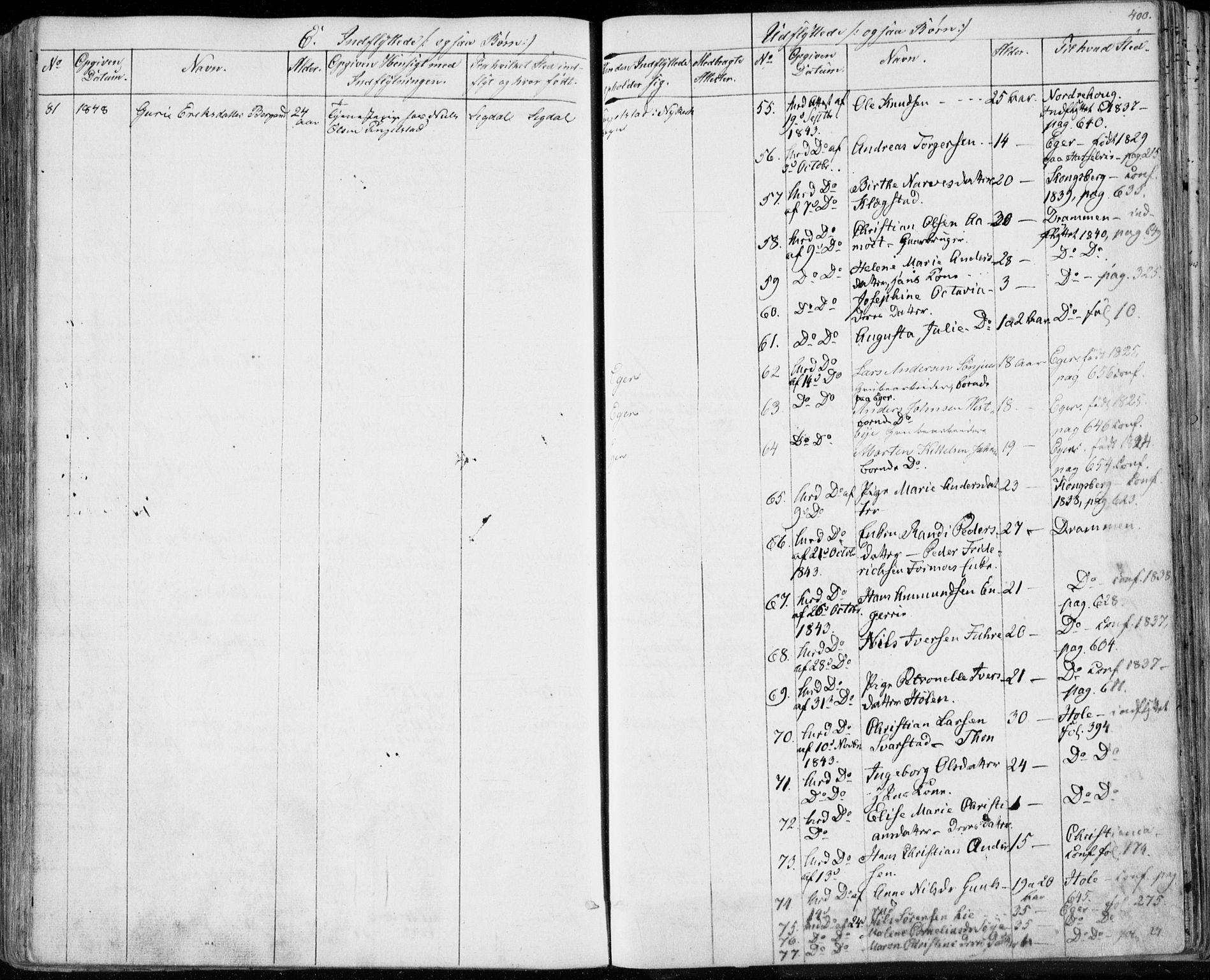 Modum kirkebøker, SAKO/A-234/F/Fa/L0007: Parish register (official) no. 7, 1841-1850, p. 400