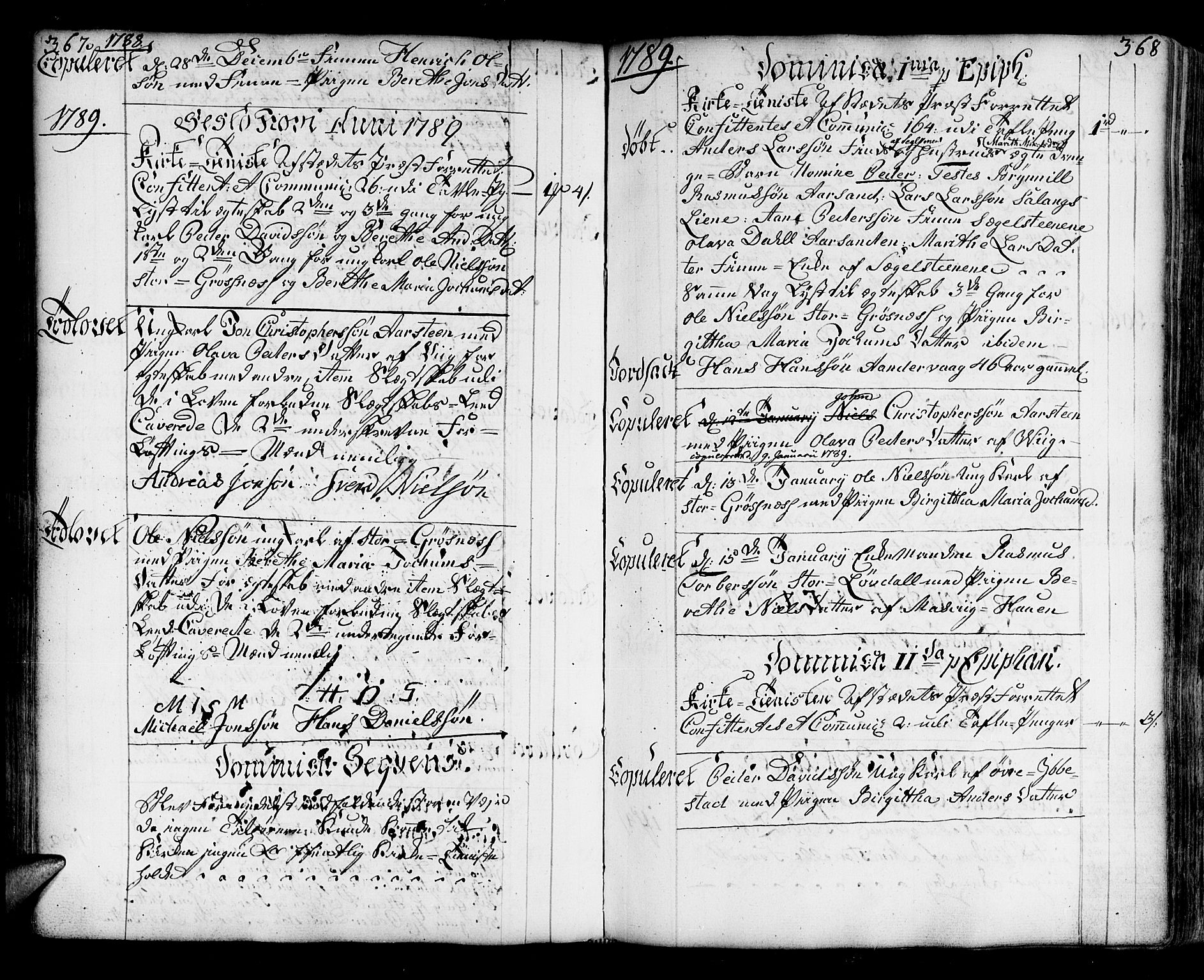 Ibestad sokneprestembete, SATØ/S-0077/H/Ha/Haa/L0003kirke: Parish register (official) no. 3, 1776-1801, p. 367-368