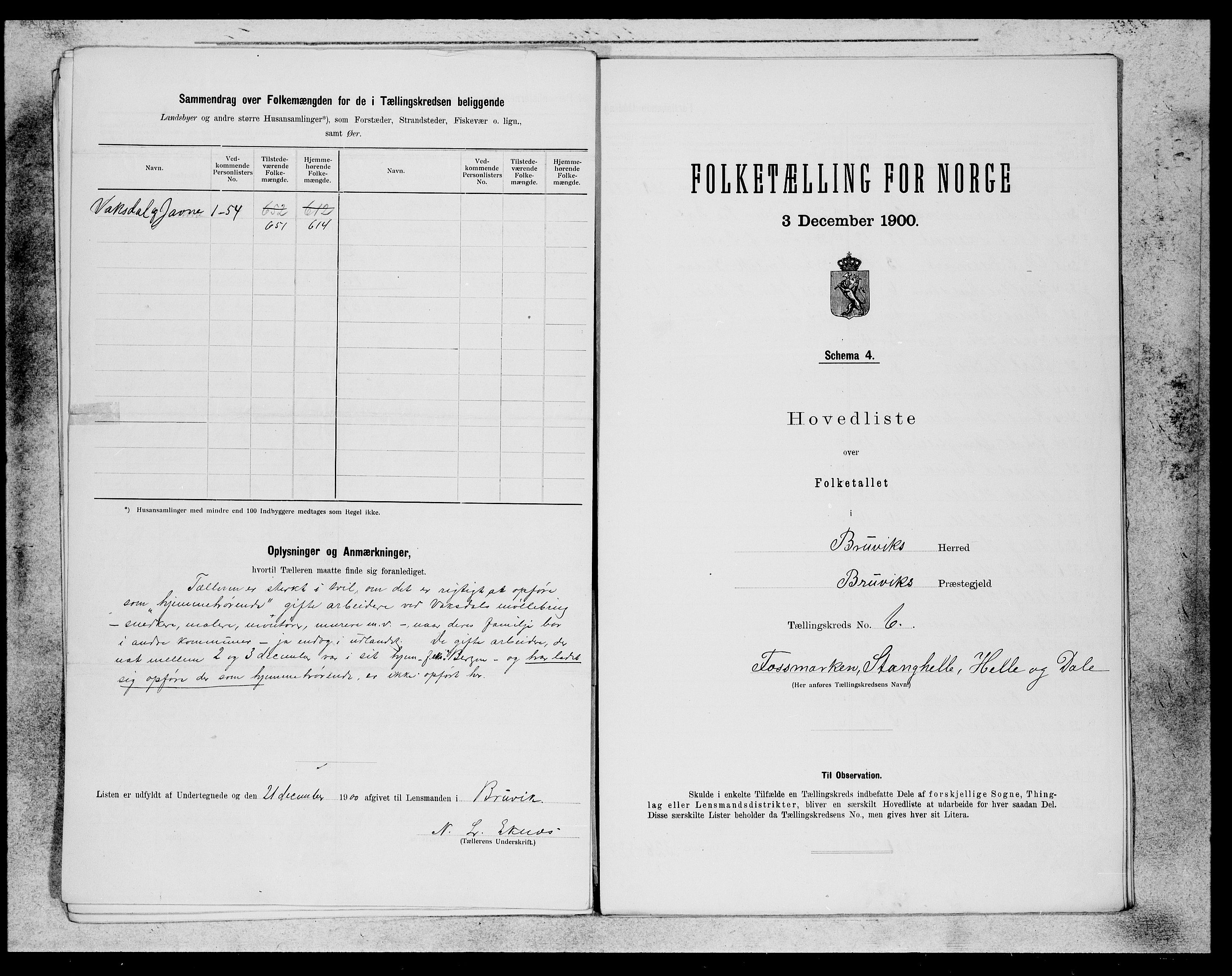 SAB, 1900 census for Bruvik, 1900, p. 11