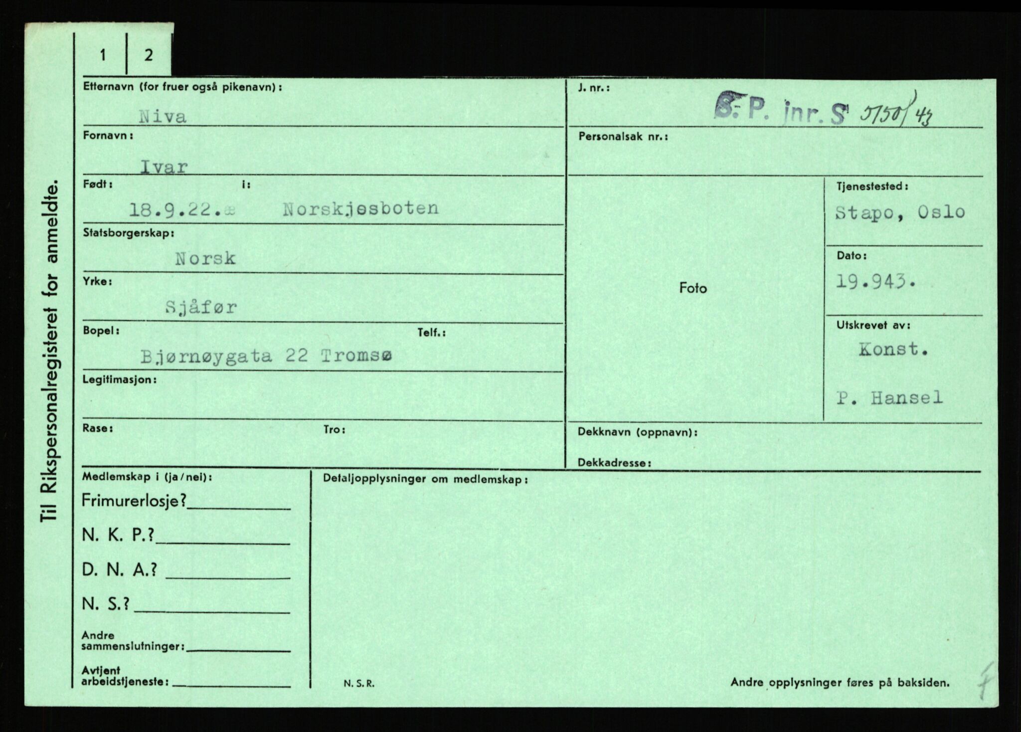 Statspolitiet - Hovedkontoret / Osloavdelingen, AV/RA-S-1329/C/Ca/L0011: Molberg - Nøstvold, 1943-1945, p. 3441