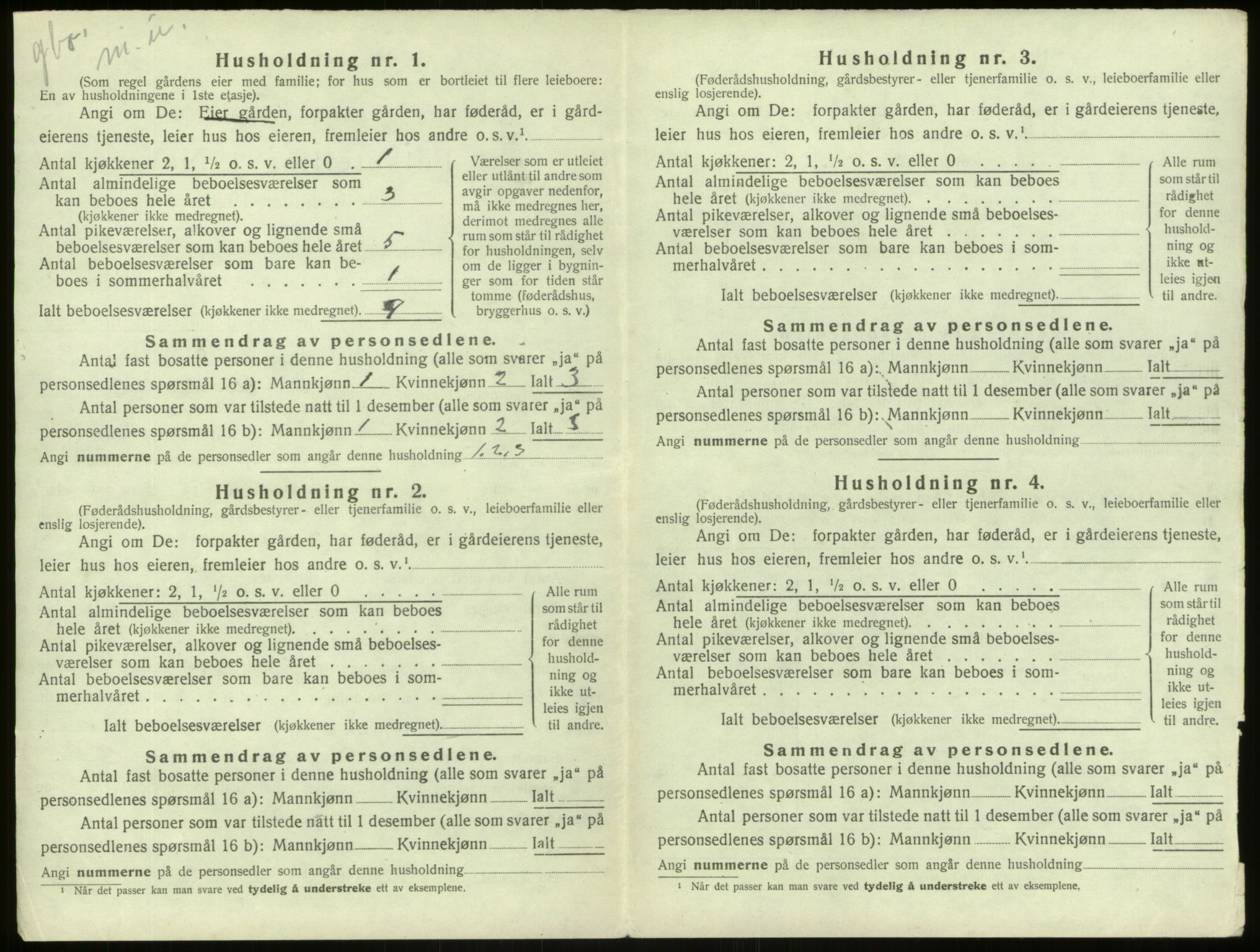 SAB, 1920 census for Aurland, 1920, p. 673