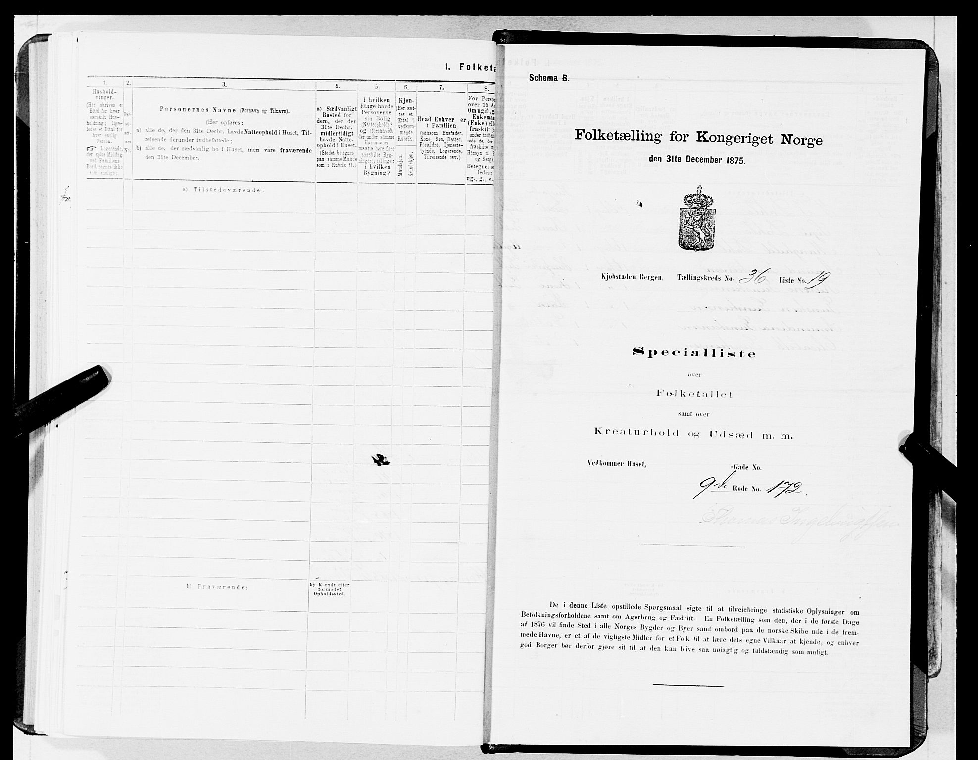 SAB, 1875 census for 1301 Bergen, 1875, p. 1879