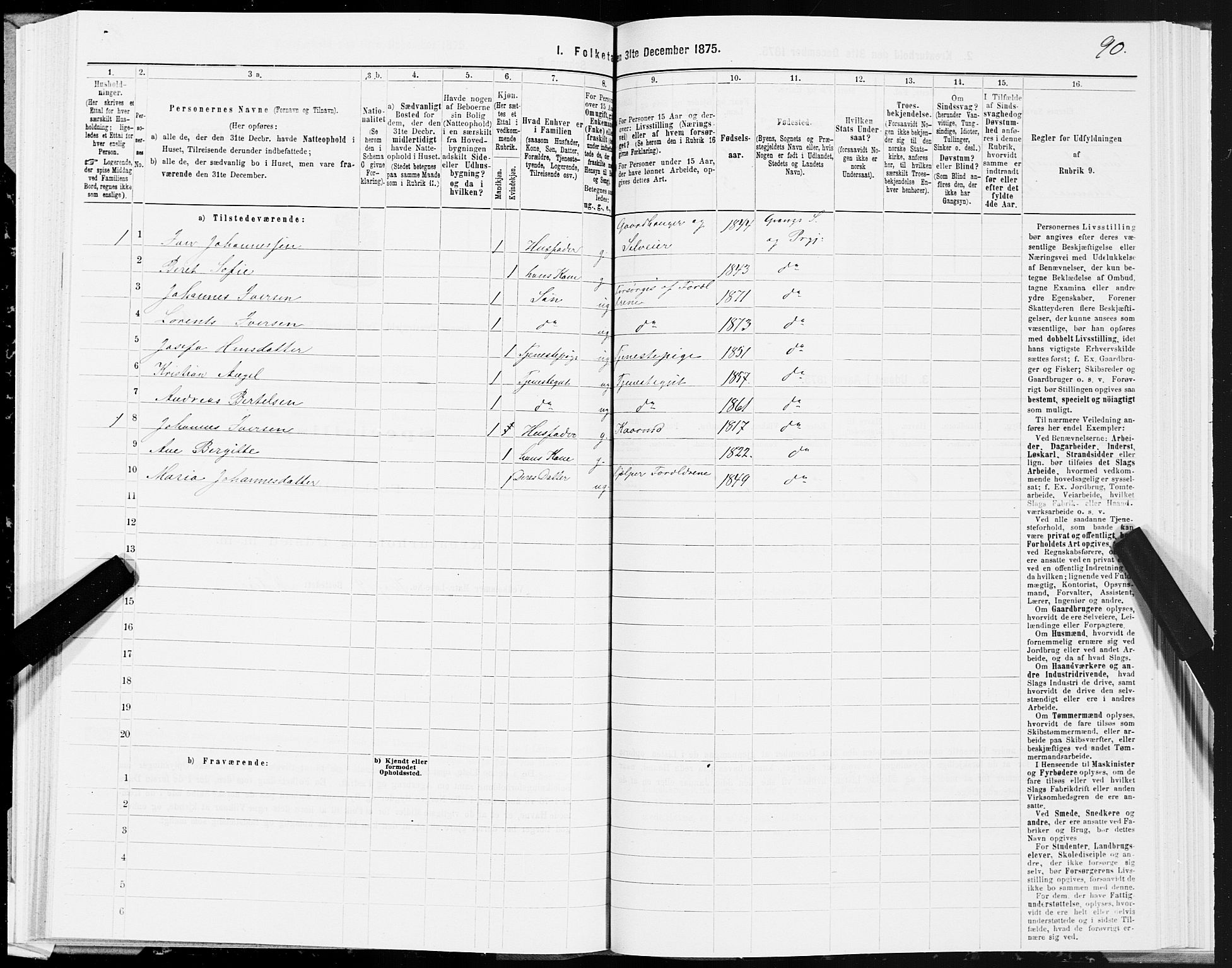SAT, 1875 census for 1742P Grong, 1875, p. 2090