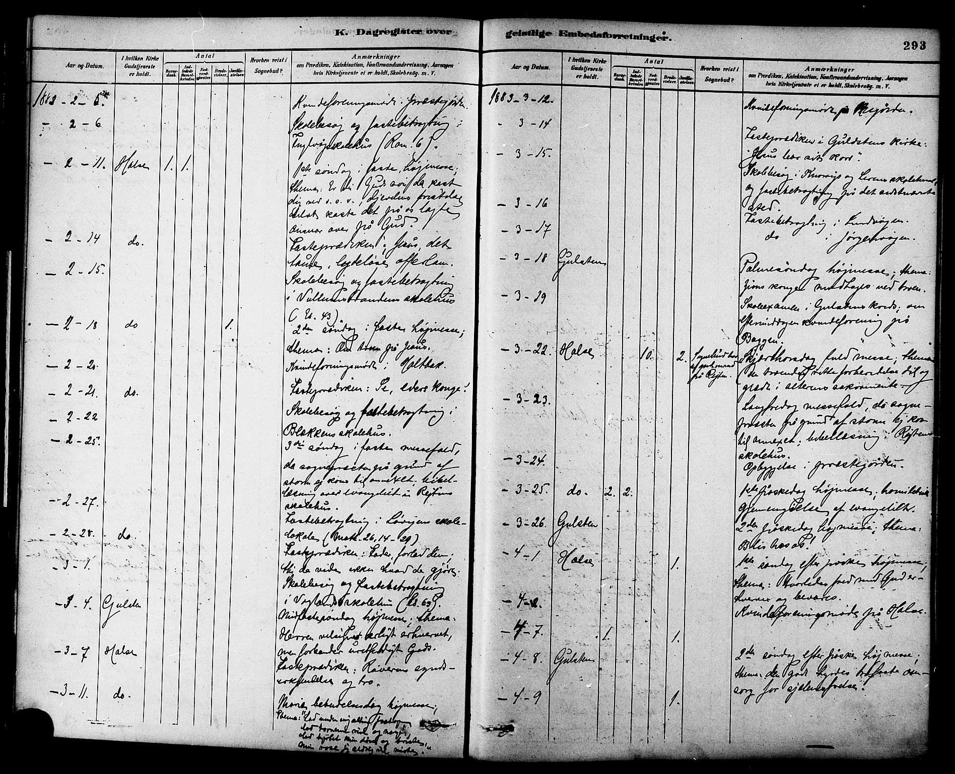 Ministerialprotokoller, klokkerbøker og fødselsregistre - Møre og Romsdal, SAT/A-1454/576/L0885: Parish register (official) no. 576A03, 1880-1898, p. 293