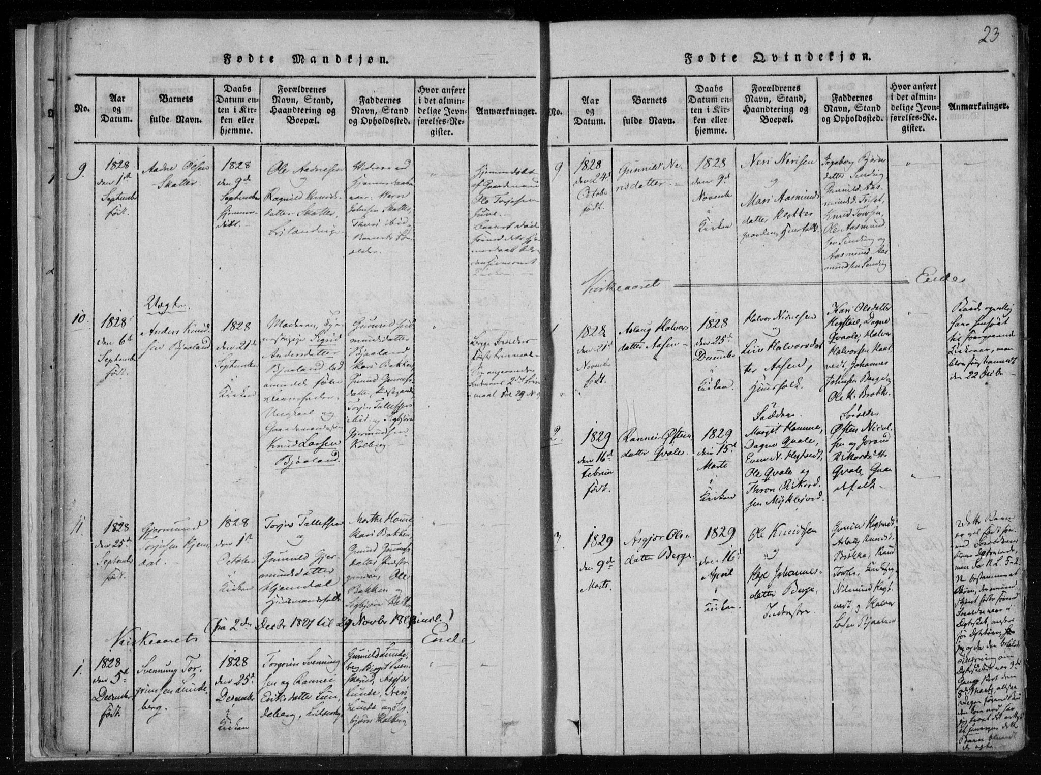 Lårdal kirkebøker, SAKO/A-284/F/Fa/L0005: Parish register (official) no. I 5, 1815-1860, p. 23