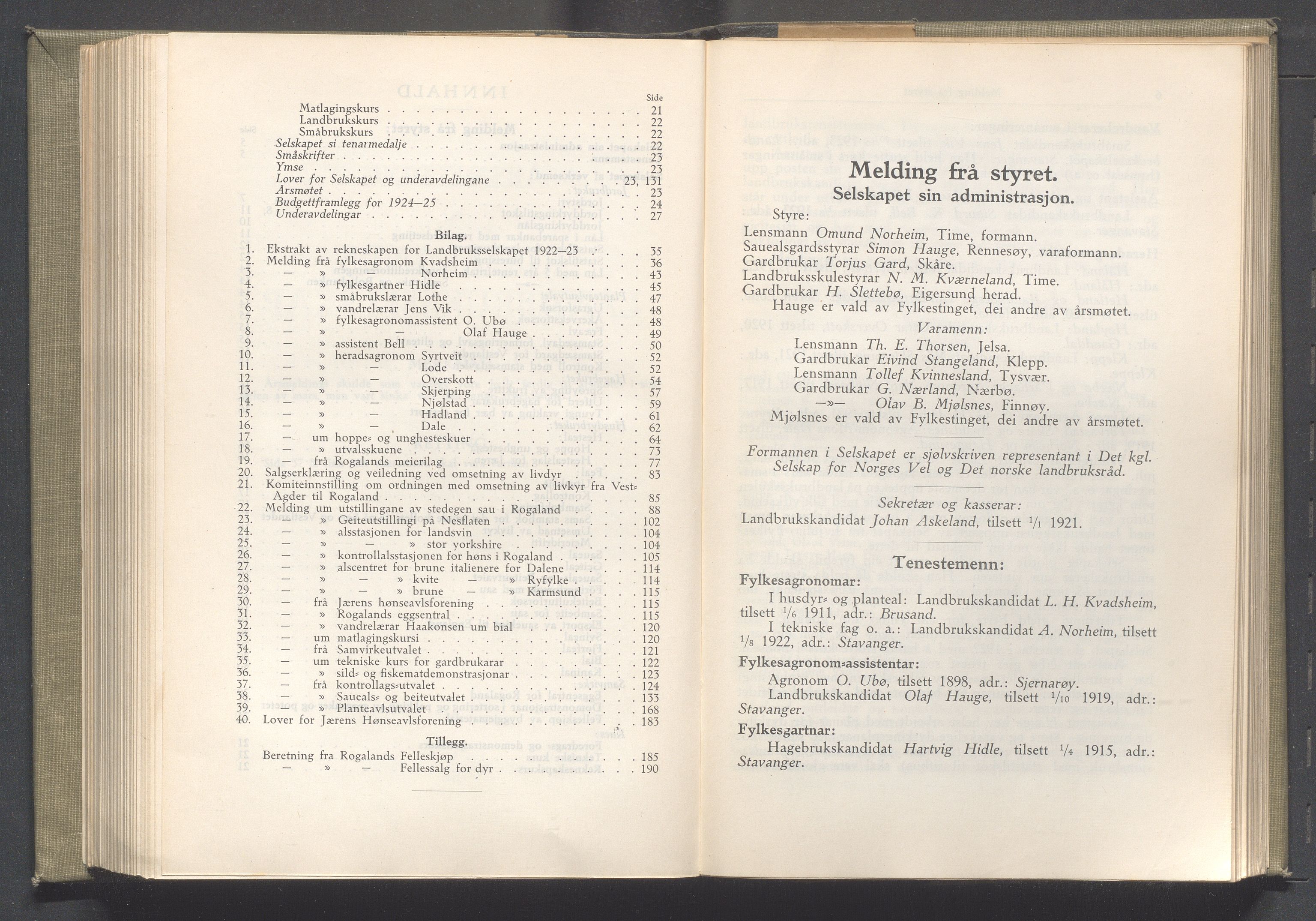 Rogaland fylkeskommune - Fylkesrådmannen , IKAR/A-900/A/Aa/Aaa/L0043: Møtebok , 1924, p. 4-5