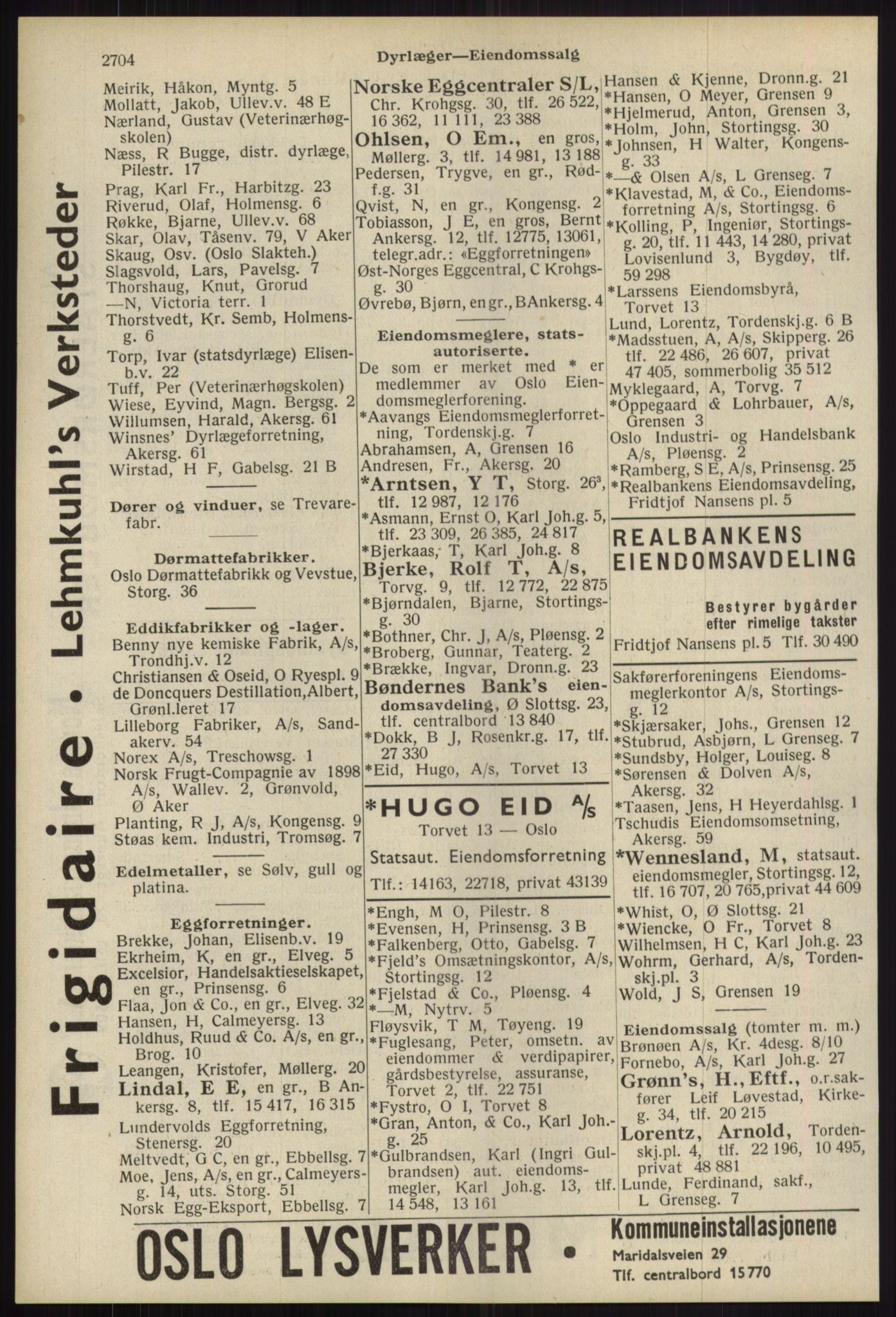 Kristiania/Oslo adressebok, PUBL/-, 1939, p. 2704