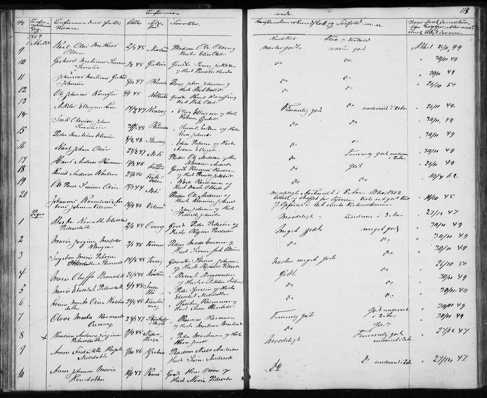 Ministerialprotokoller, klokkerbøker og fødselsregistre - Møre og Romsdal, AV/SAT-A-1454/507/L0079: Parish register (copy) no. 507C02, 1854-1877, p. 115