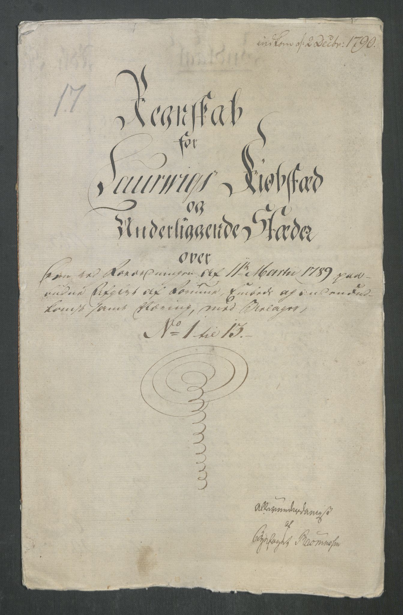 Rentekammeret inntil 1814, Reviderte regnskaper, Mindre regnskaper, AV/RA-EA-4068/Rf/Rfe/L0020: Kongsberg, Kragerø, Larvik, 1789, p. 270