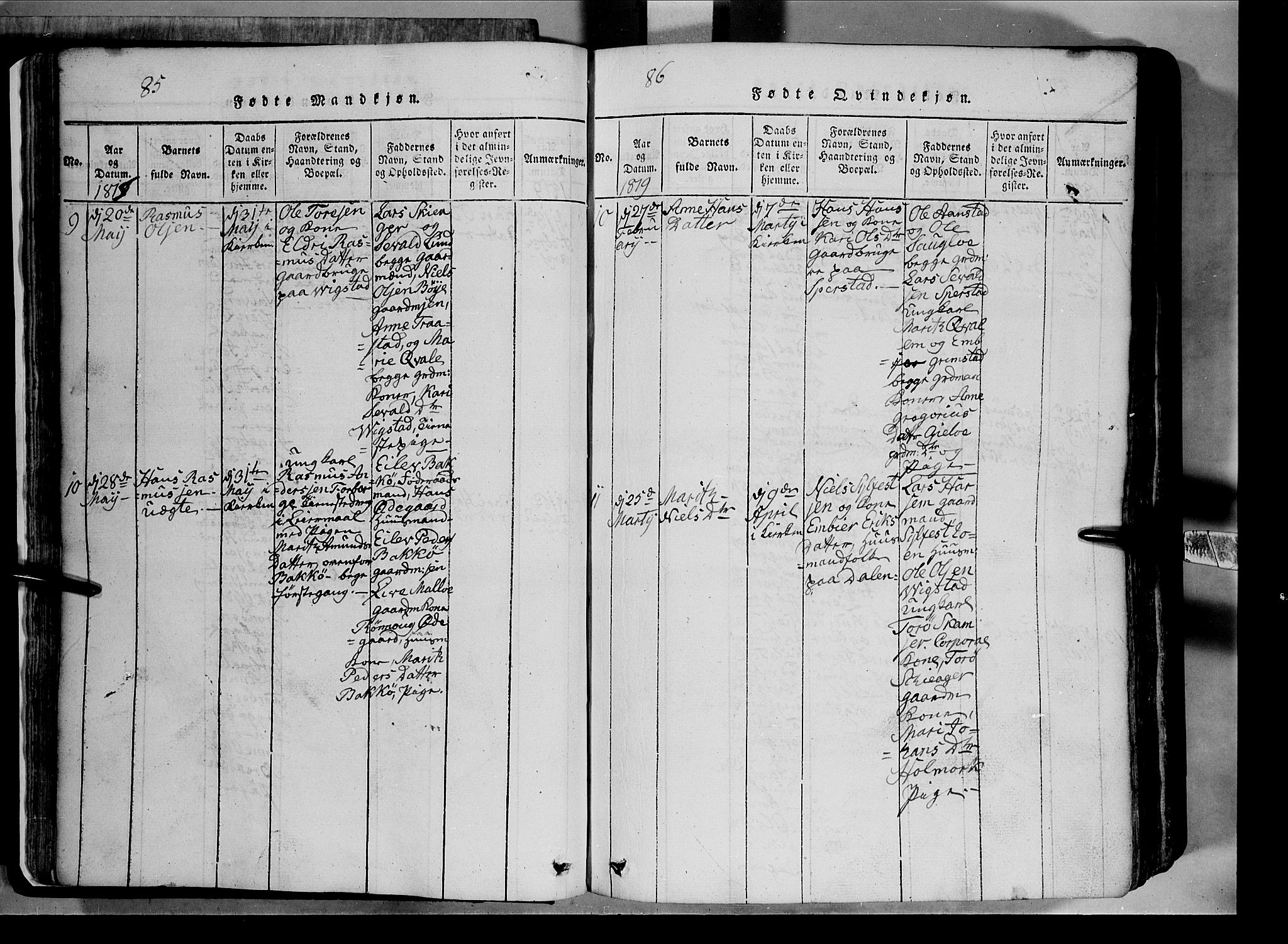 Lom prestekontor, AV/SAH-PREST-070/L/L0003: Parish register (copy) no. 3, 1815-1844, p. 85-86